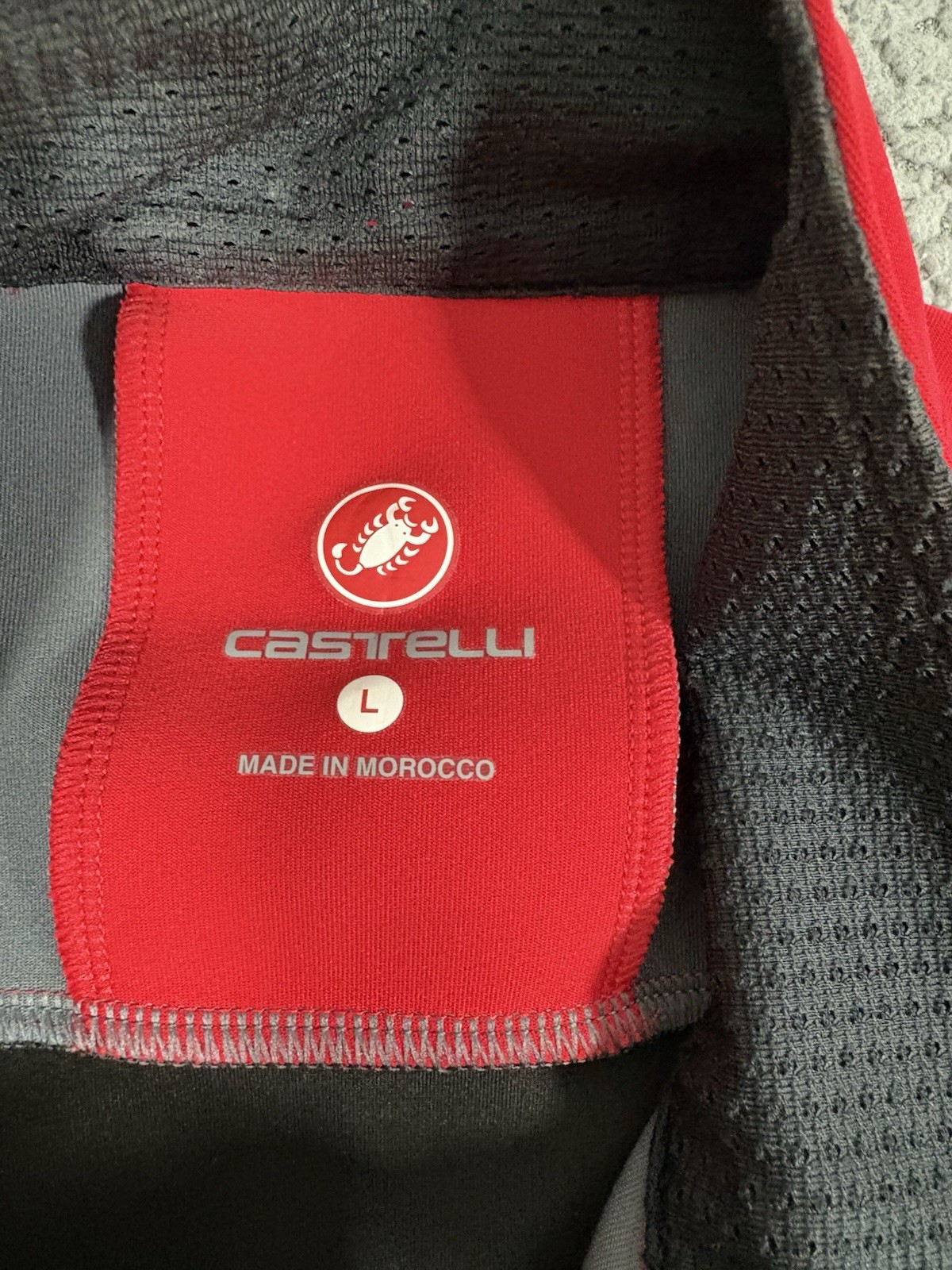Castelli Cycling Perfetto Jersey Vest Men’s Large Red Zip Sleeveless Bike Jersey