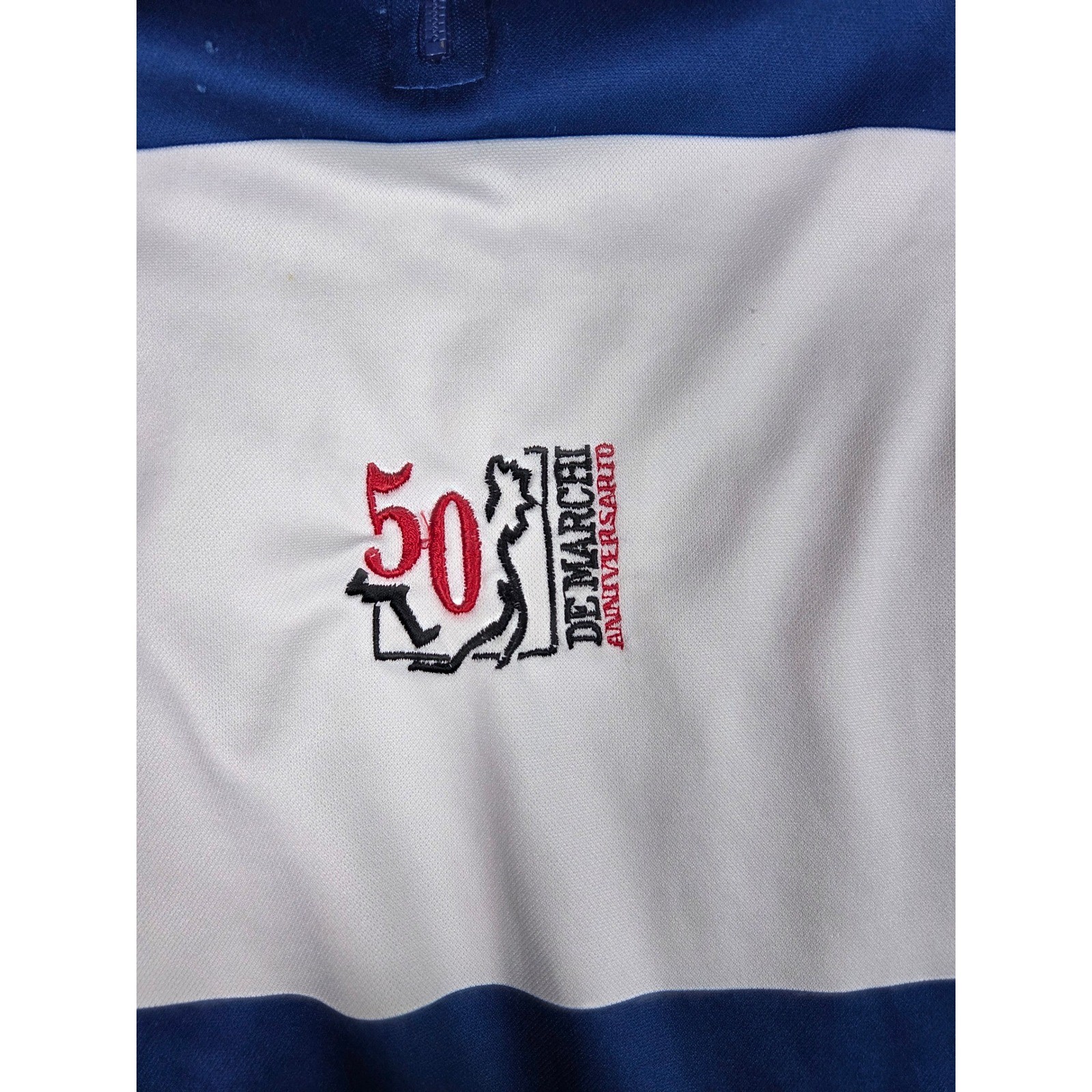 De Marchi Cycling Jersey Mens Medium 1/4 Zip Blue 50th Anniversary Made in Italy