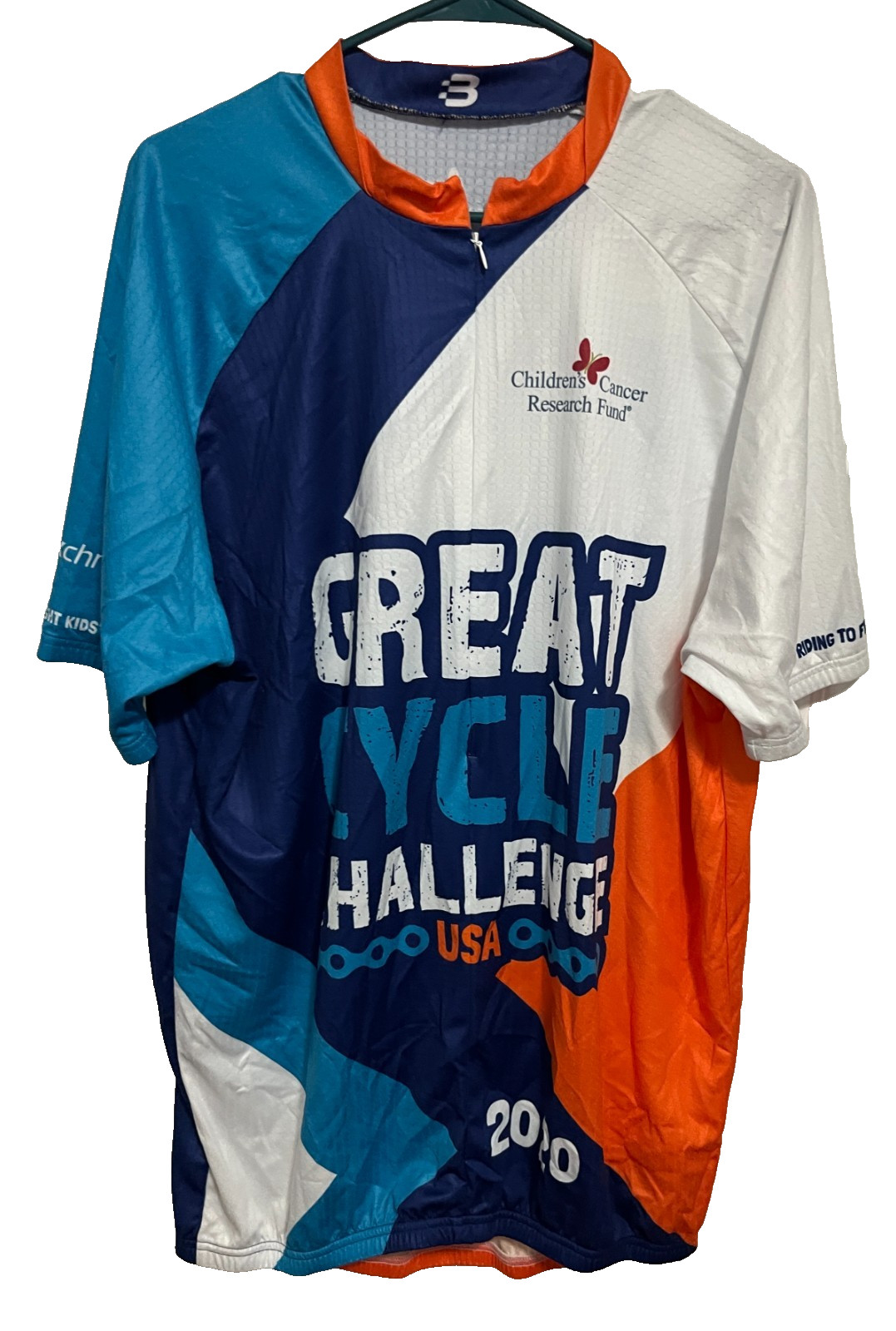 GREAT CYCLE Challenge 2020 Men Children’s Cancer Full Zip Cycling Jersey 5XL