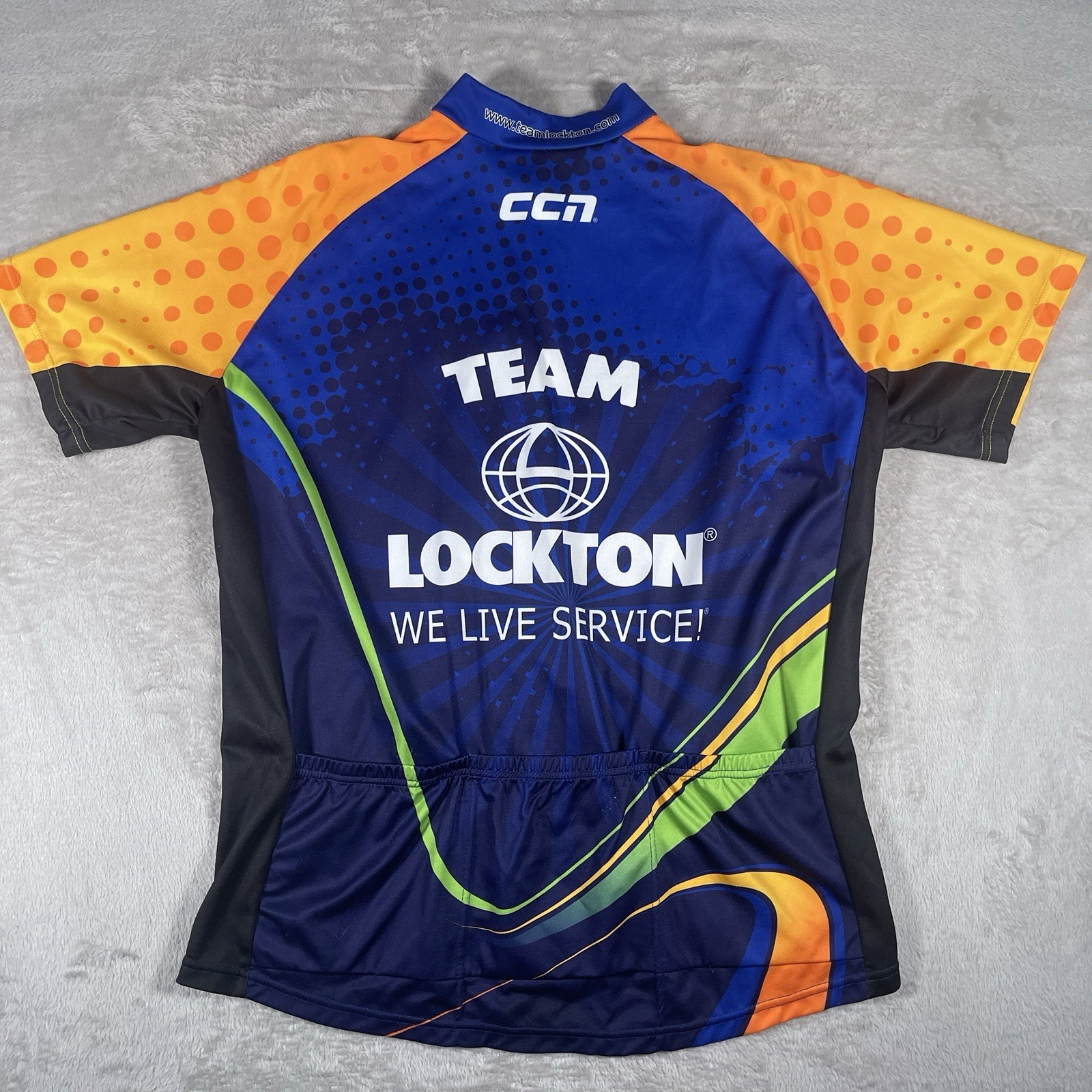 CCN Sport Cycling Jersey Aero Mesh Men’s XXL Team Lockton Racing Blue
