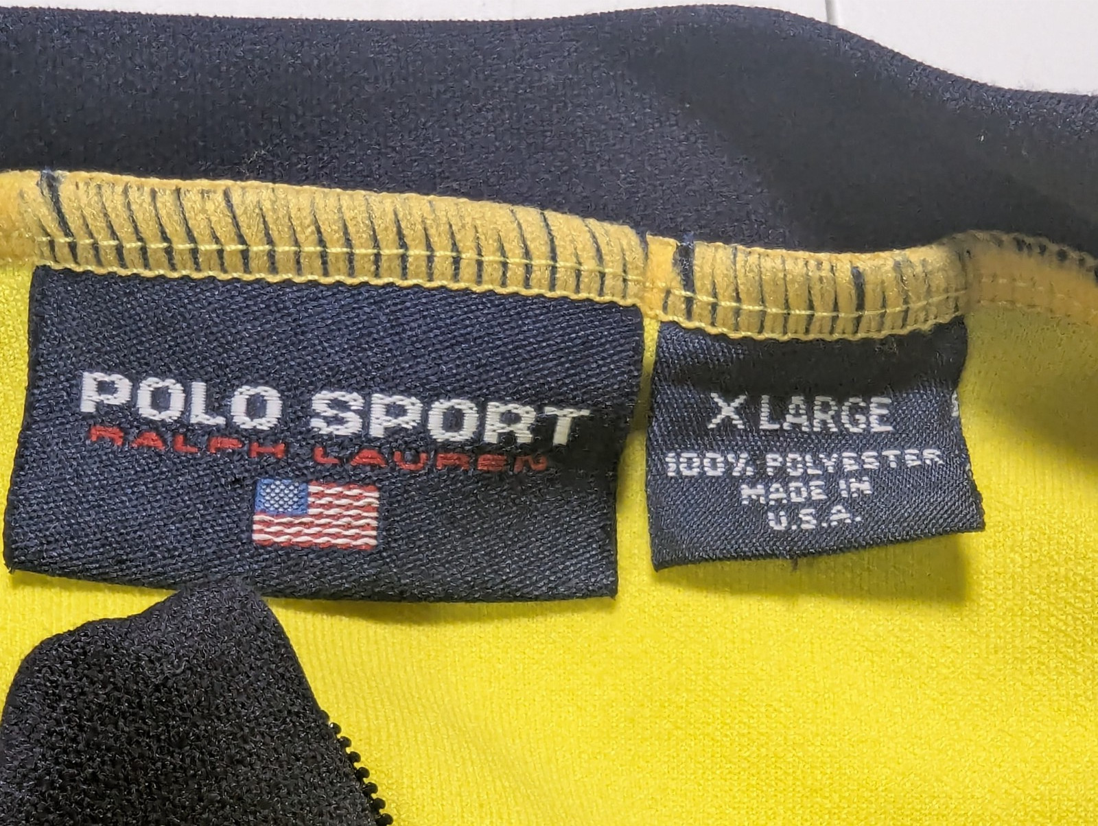 VTG 90s Polo Sport RLX Ralph Lauren Cycling Jersey Men’s XL Yellow 3/4 Zip USA
