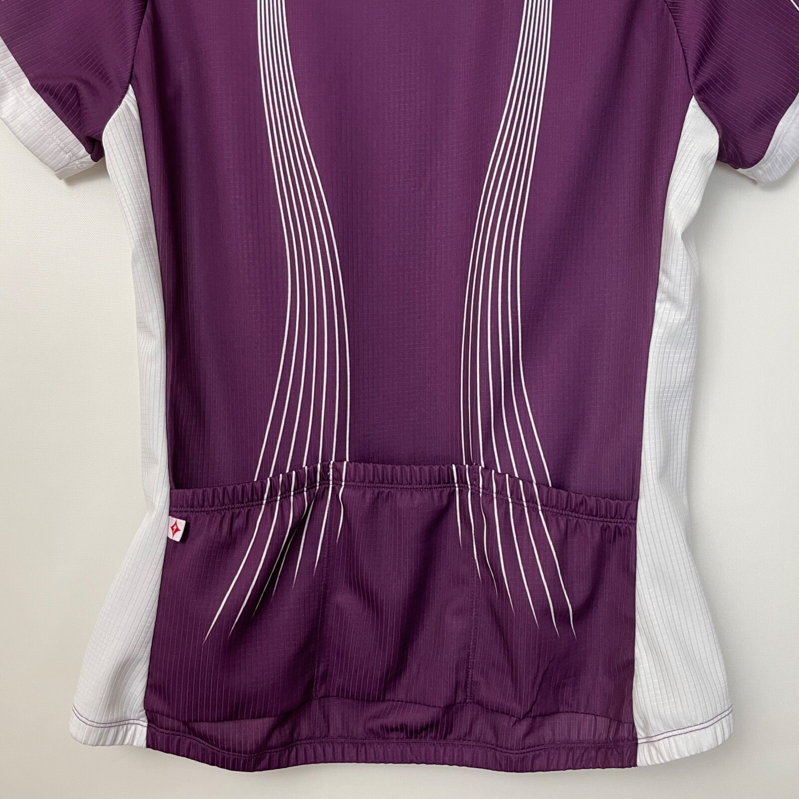 Specialized Womens Full Zip Cycling Jersey Size L Purple Maroon White Accent