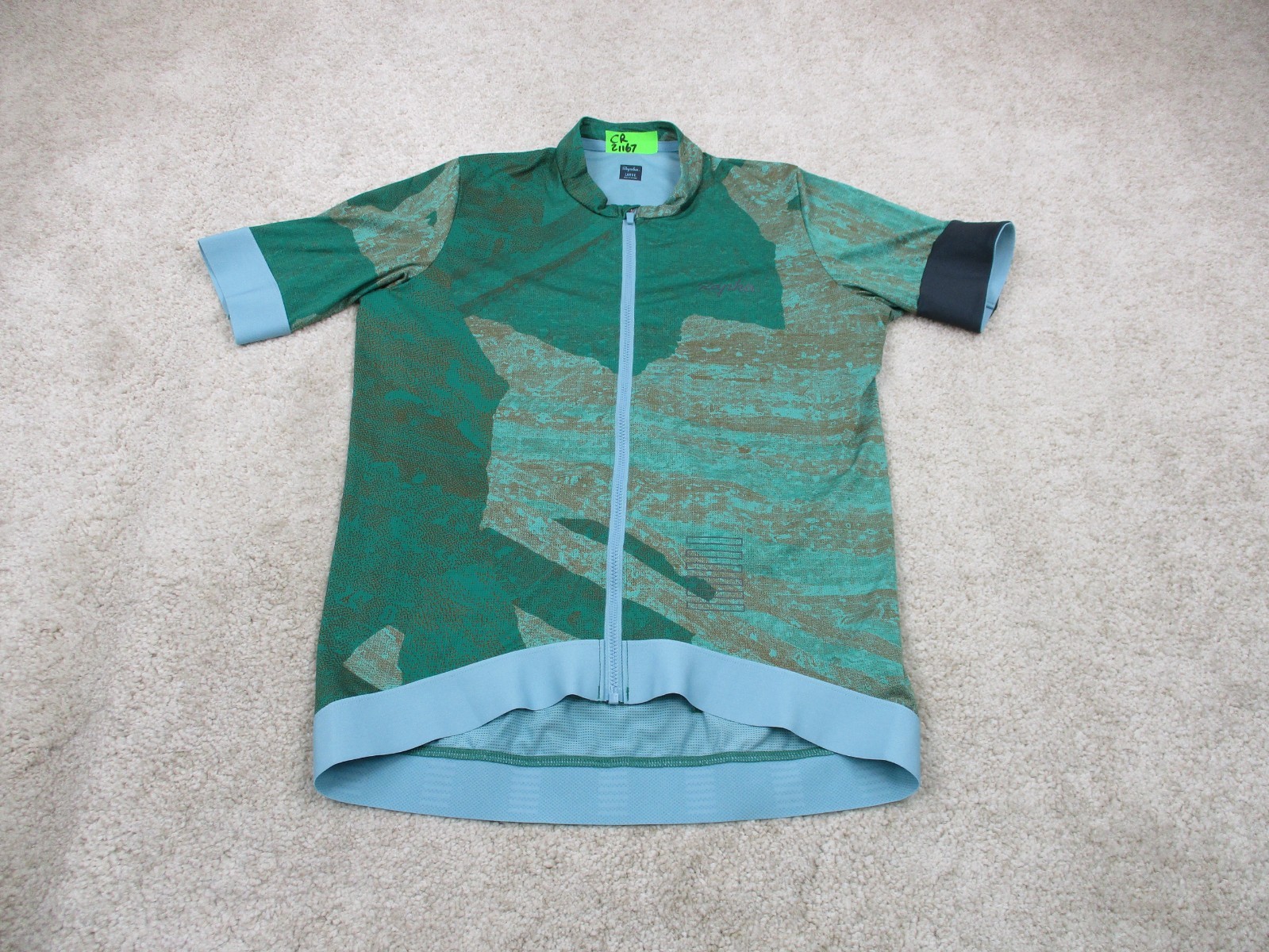 Rapha Cycling Jersey Mens Large L Green Pro Team Gravel Training Limited Edition