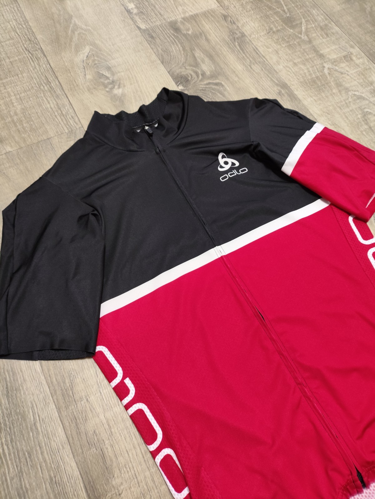 Odlo Mens Stand-Up Collar Short Sleeve Full Zip Kamikaze Cycling Jersey Size M
