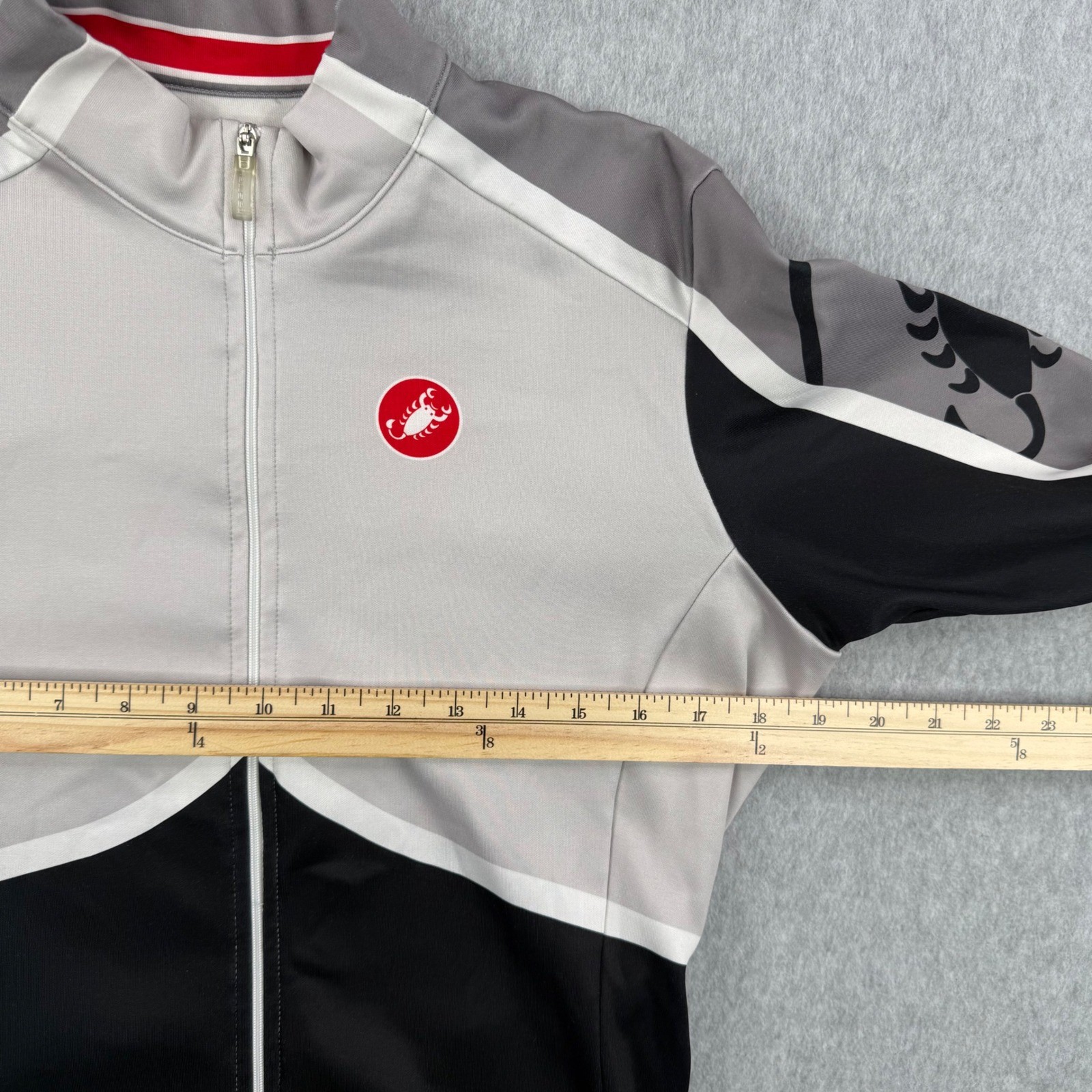 Castelli Cycling Jersey Womens Large Black Long Sleeve Full Zip Scorpion Logo