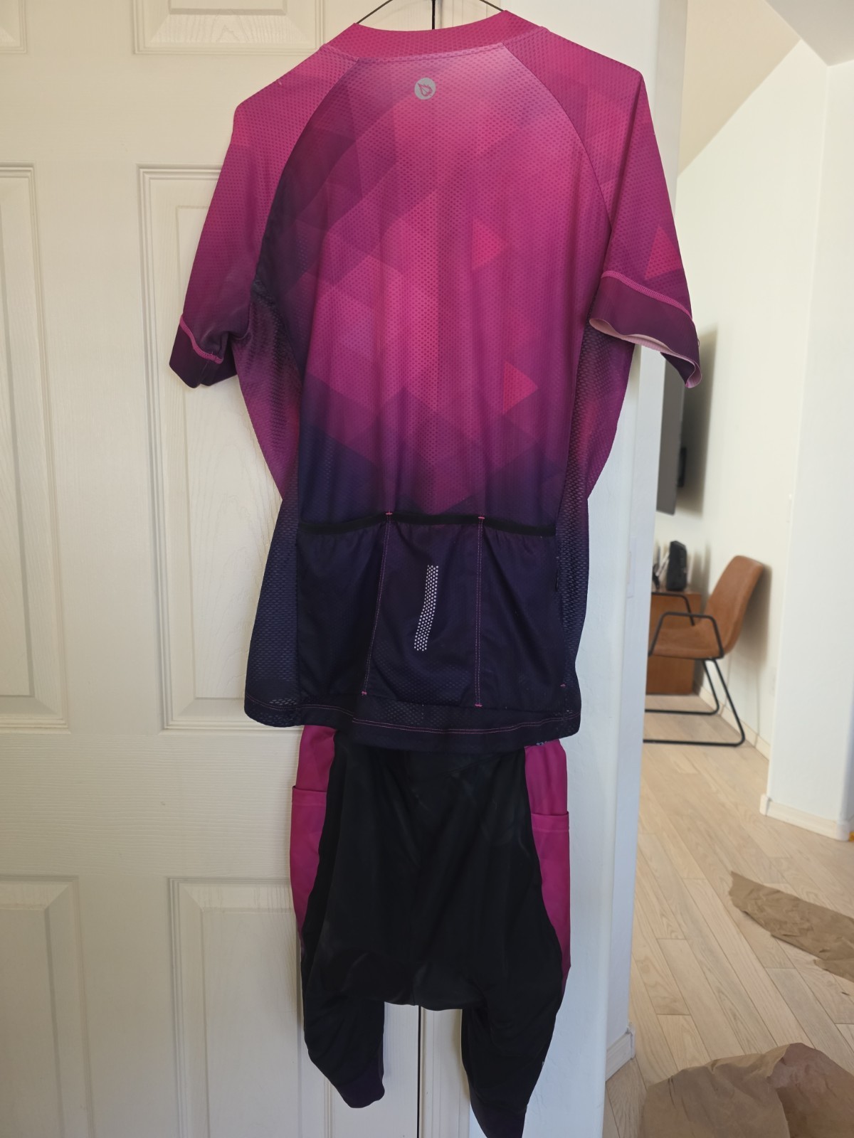Baleaf Cycling Jersey Womens L Pink And Purple Full Zip Pockets And Pants