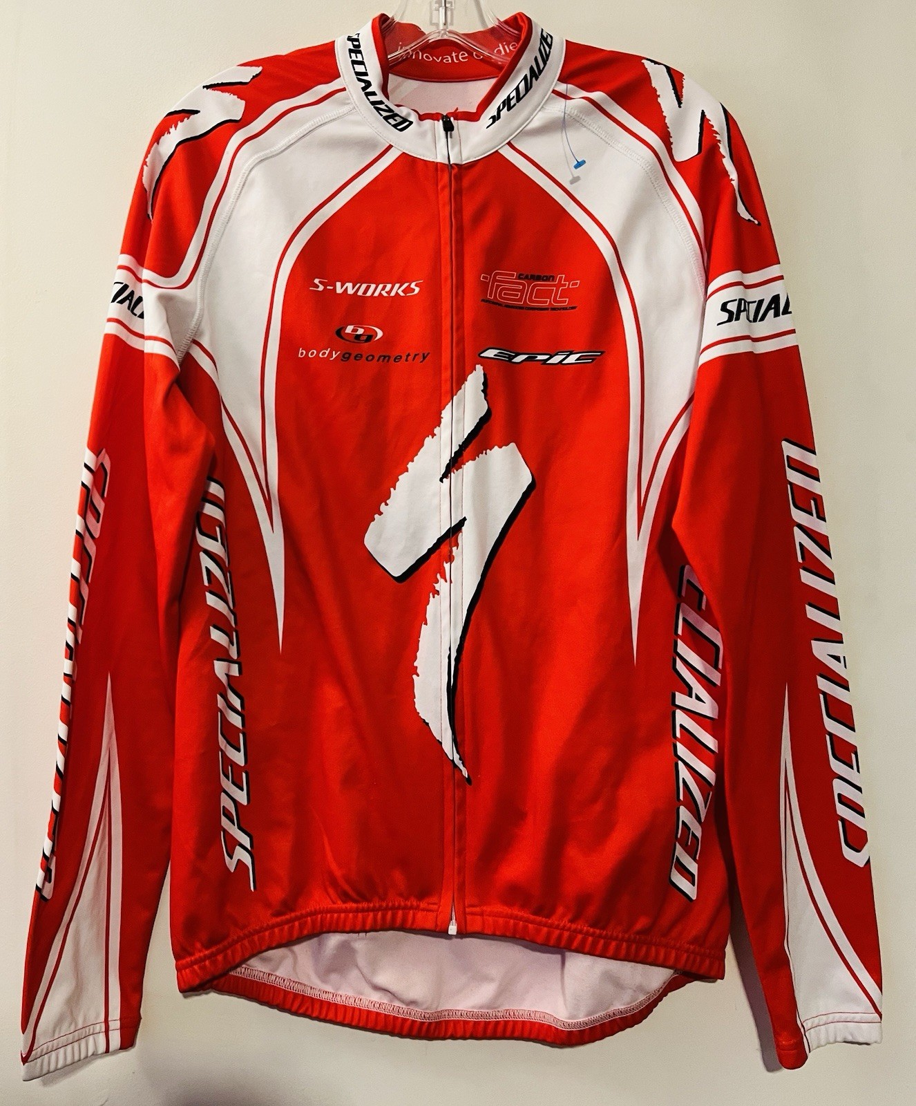 Specialized S-Works Epic Carbon Fact Red cycling long sleeve jersey Large