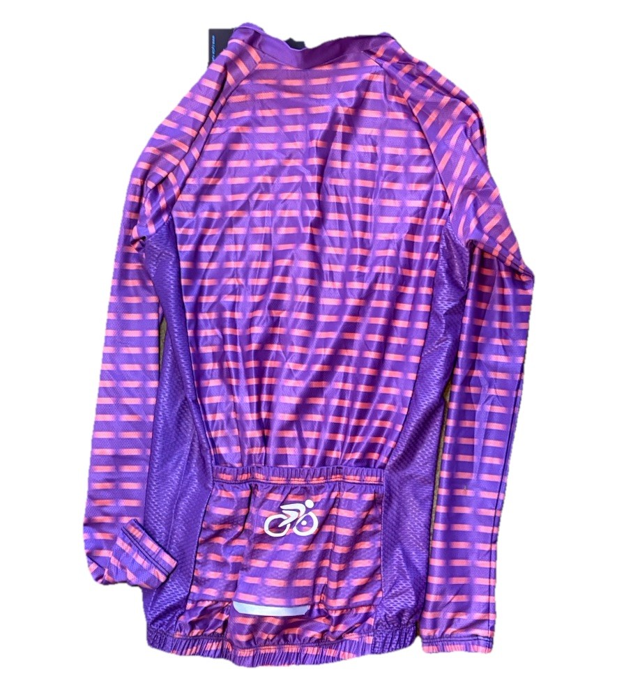 Cycle-Run Purple Orange Full Zip Long Sleeve 100% Polyester Shirt XS New