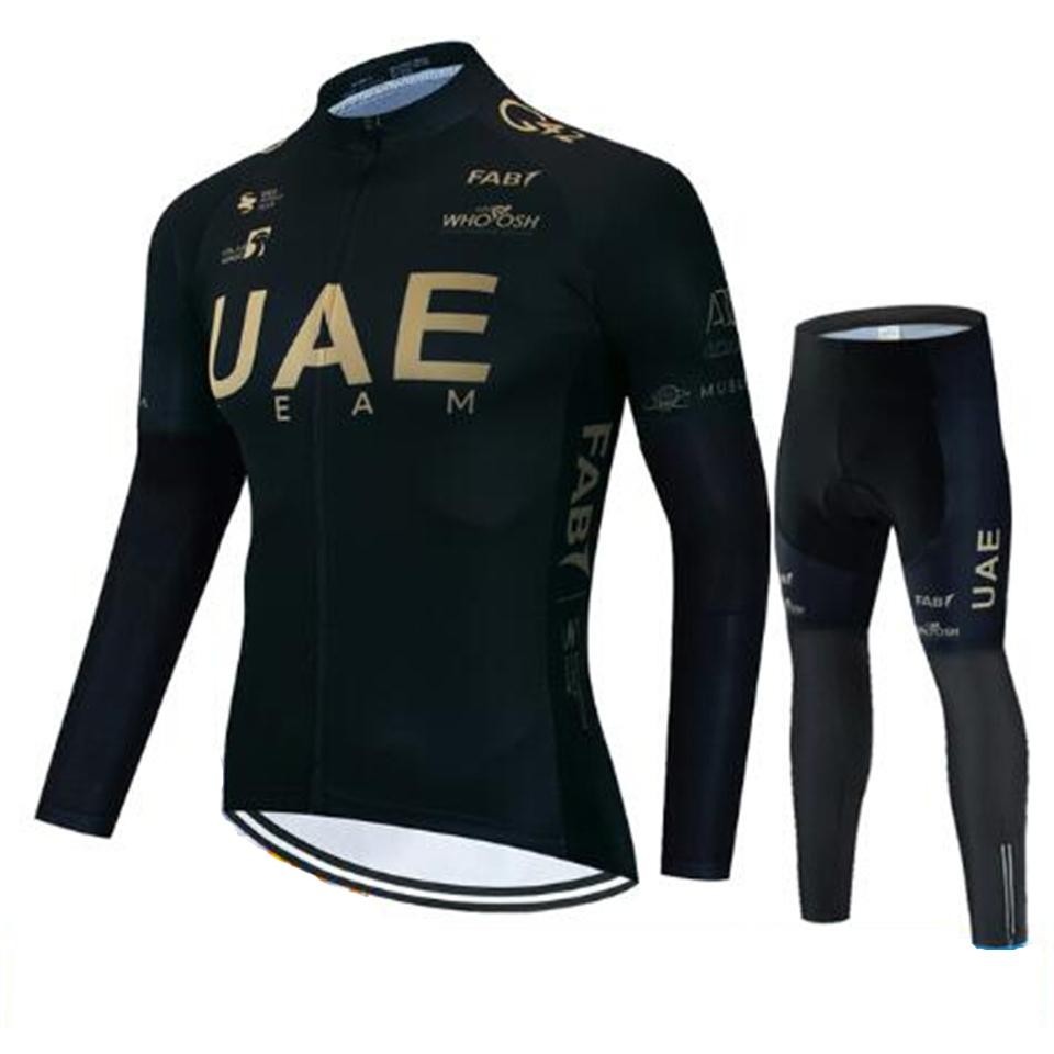 UAE Team Long Sleeve Cycling Jersey Set MTB Road Bike Autumn Wear