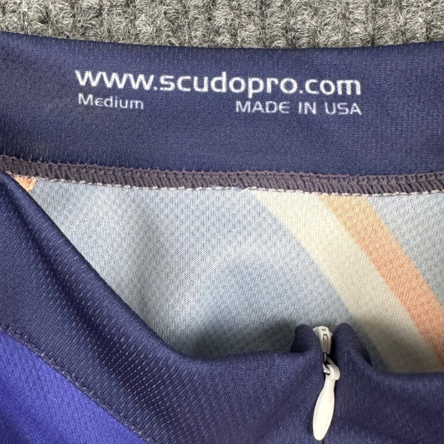 ScudoPro Australia Cycling Jersey Mens Medium Navy Blue Orange Short Sleeve Zip