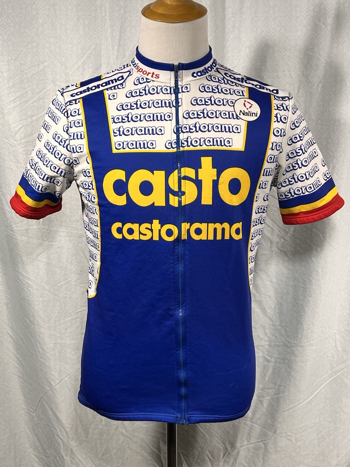 Castorama Nalini Cycling Jersey Mens M/L Full Zip Vintage Euro Bike Shirt