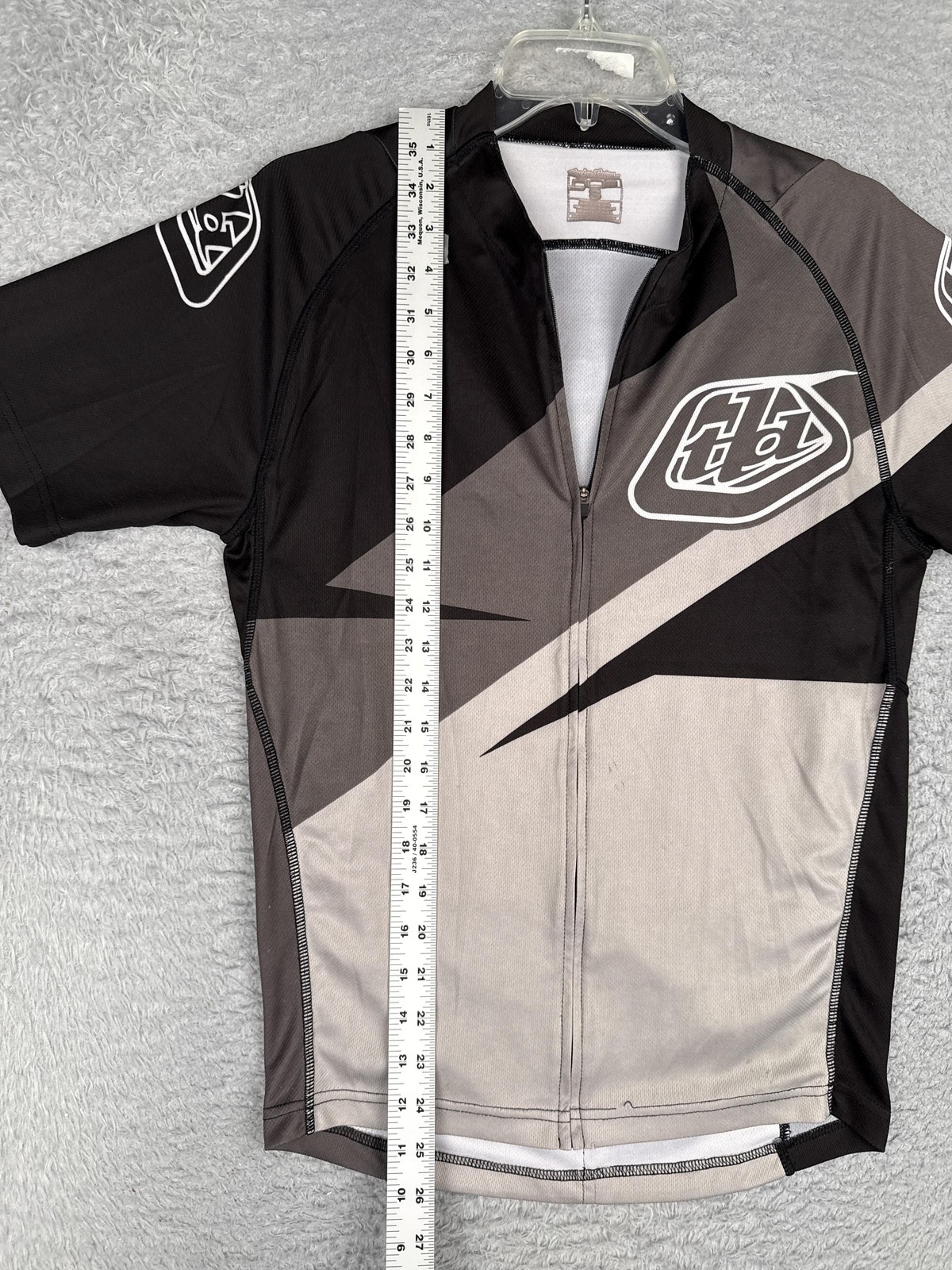 Troy Lee Designs Cycling Jersey Mens Small Gray Colorblock Full Zip Pockets Top