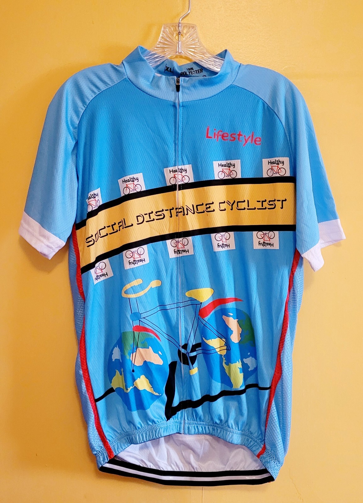 Social Distance Cyclist Lifestyle Cycling Jersey XL Full Zip New Free Shipping