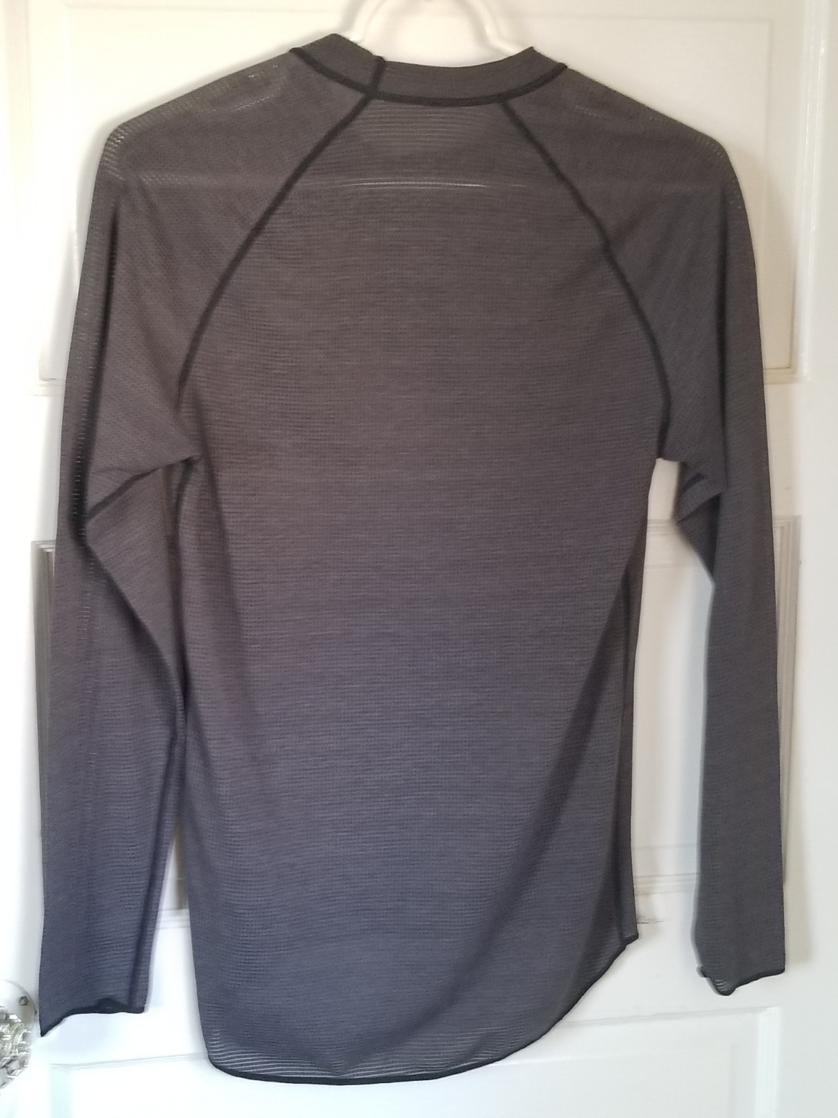 Canari Mens Charcoal Gray/Black Trim Logo Mesh Long Sleeve Cycling Jersey M