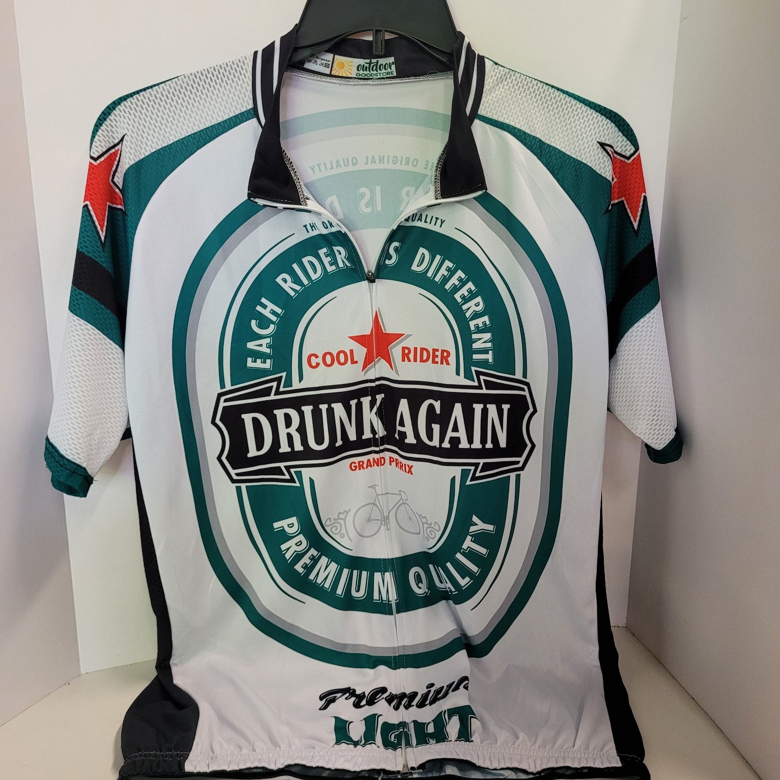 Drunk Again Bicycling Jersey, Heineken Logo, Zip Up Jersey, Cyco Society XXL