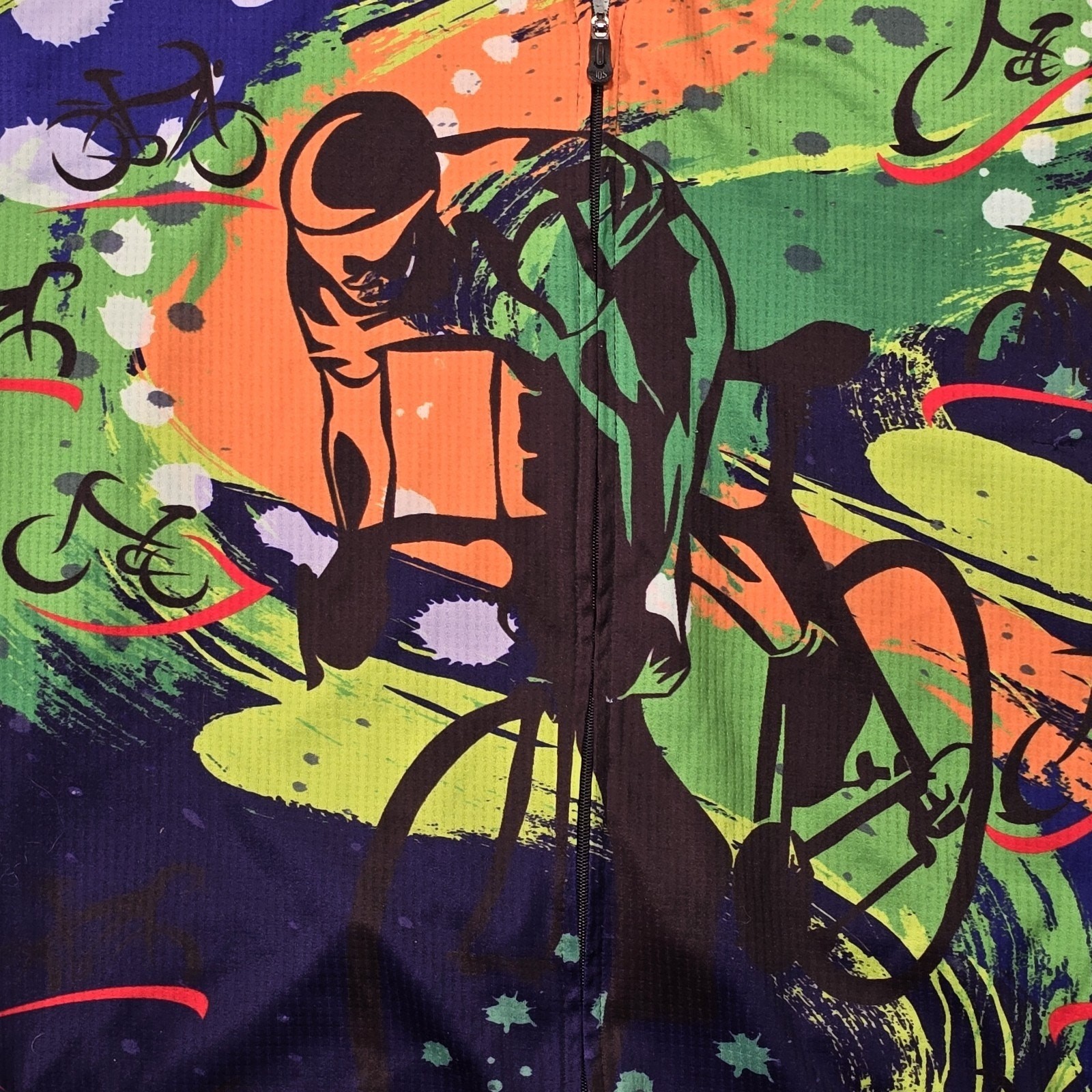 Weimostar Short Sleeve Full Zip Cycling Jersey Neon Cyclist XXXL 100% Polyester