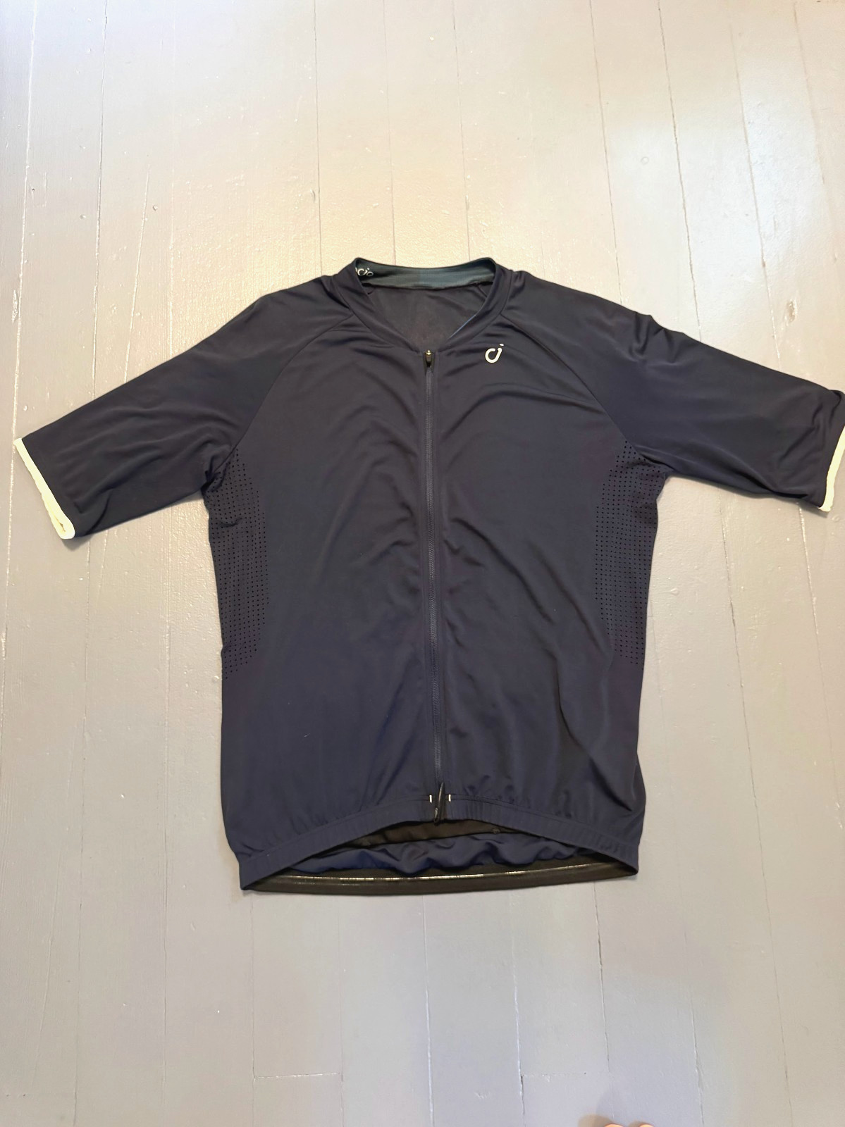 Velocio Mens Signature Cycling Jersey L Navy Short Sleeve Full Zip Made in Italy