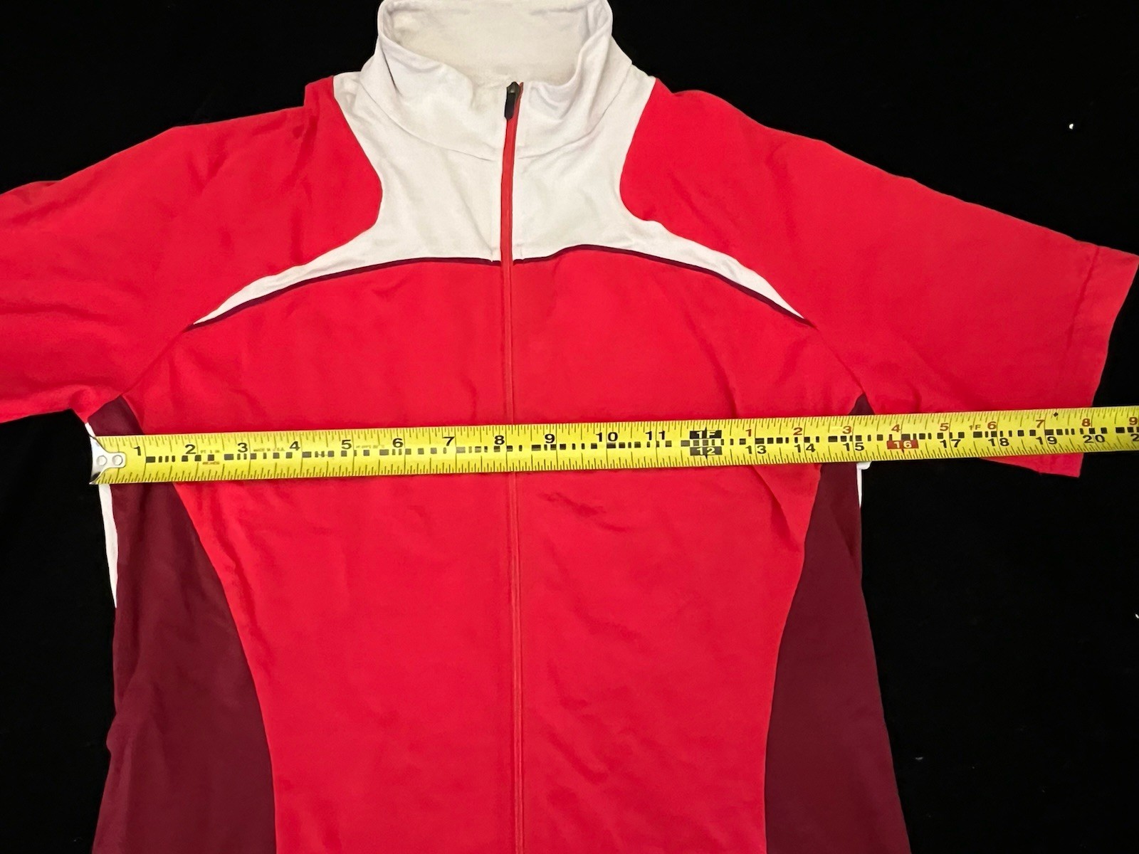 Gore Bike Wear 1/4 Zip Cycling Jersey Womens 36 Red White Maroon