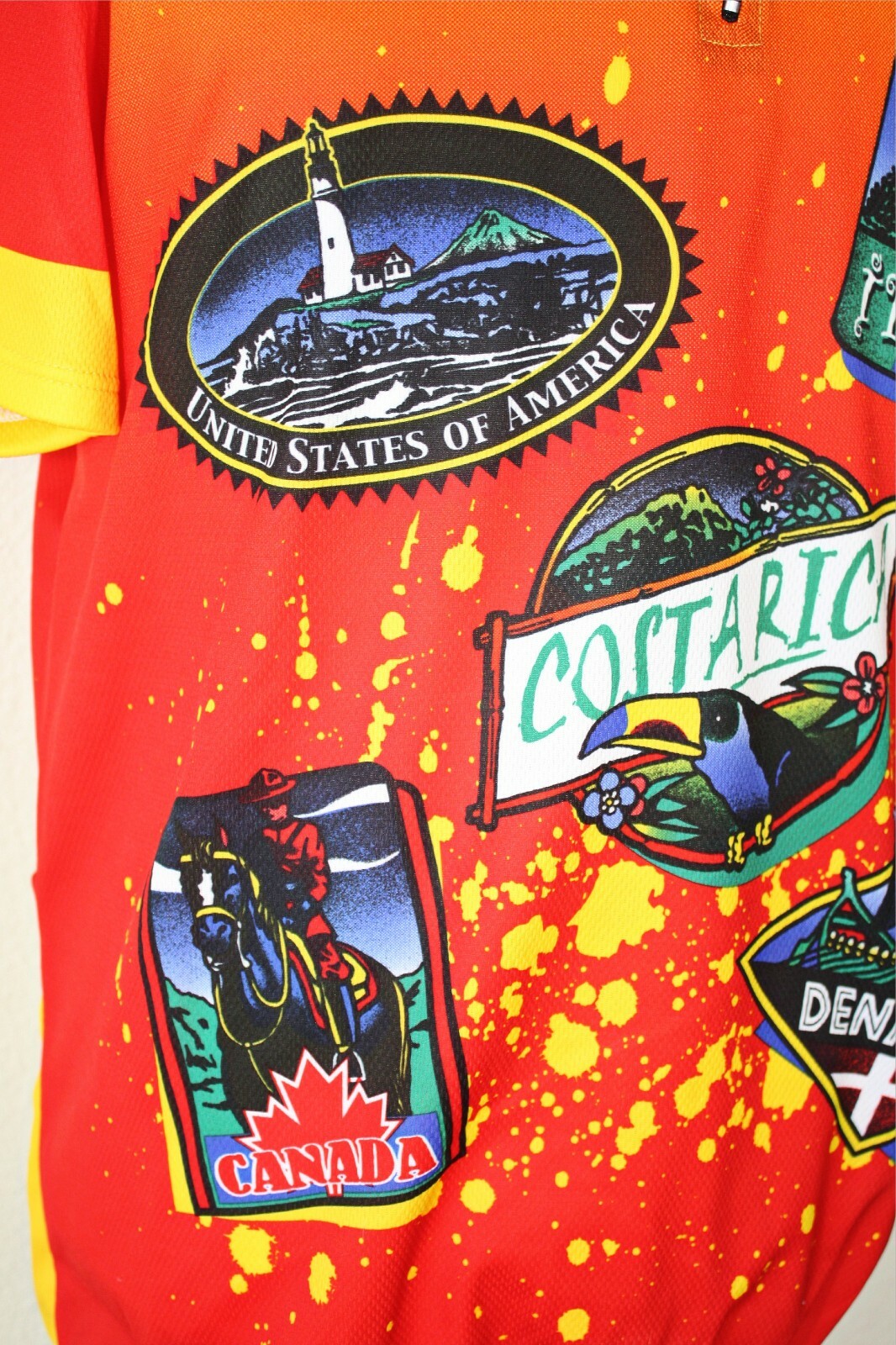 GIESSEGI Bicycle Cycling Jersey Sz. 7 (XXL) Multicolor Countries’ Patches #02