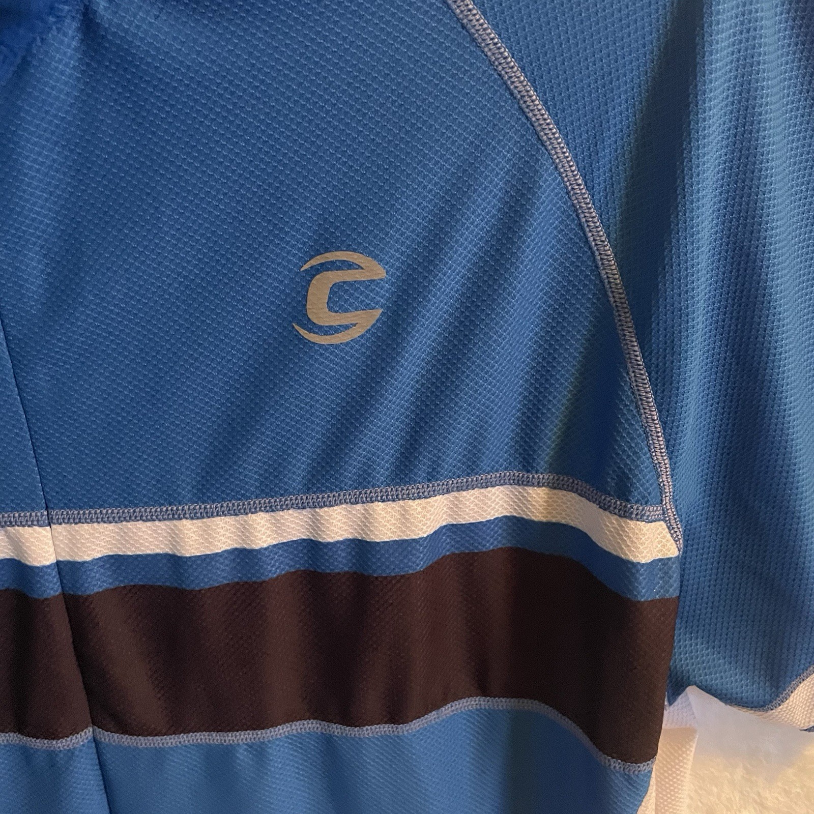 Cannondale Men’s Size 3X Blue Striped Cycling Jersey Pockets 3/4 Zip