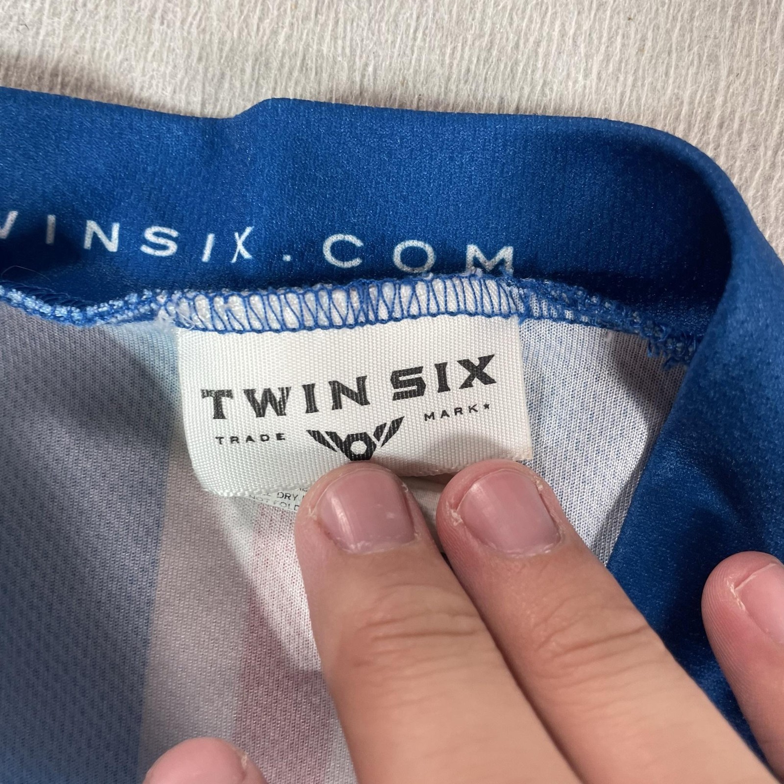 Twin Six Cycling Jersey Mens 2XL Blue Red Speedster Full Zip Bike Shirt Pockets