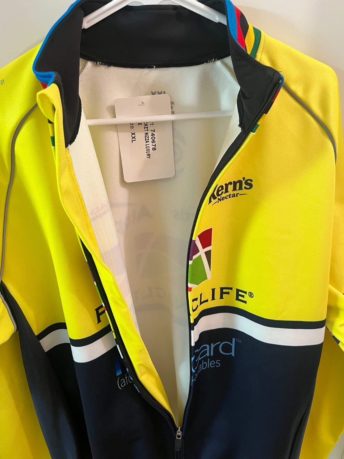 Nizza Luxury Line Long Sleeve Cycling Anti-Wind Yellow Bicycle JACKET Size XXL