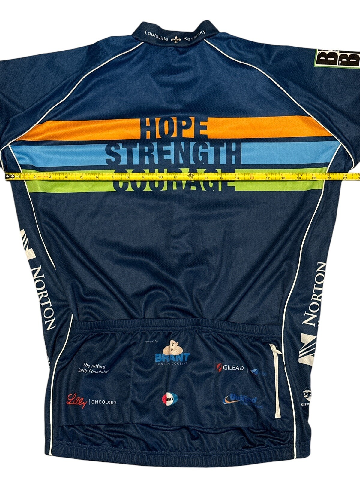 Peak 1 Sports Cycling Jersey SizeL “Bike To Beat Cancer 15Yrs” Norton Healthcare