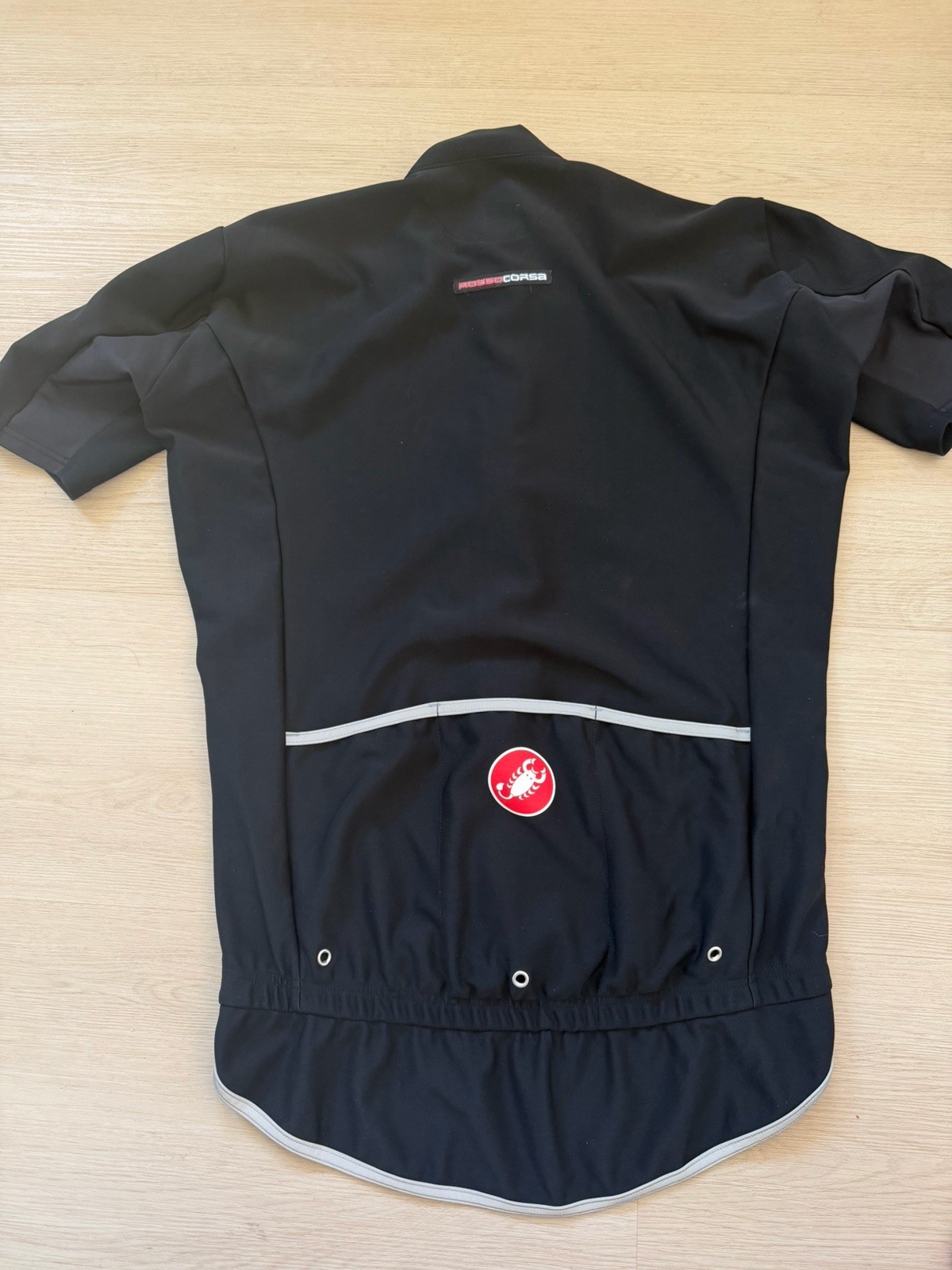 Castelli Black Rosso Corso Gabba Full Zip Windstopper Cycling Jersey Mens XL