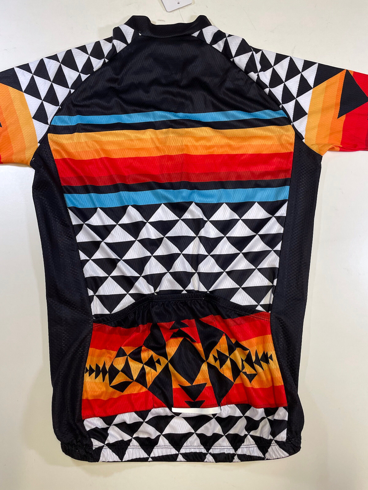 NWT DKGEMN Cycle Shirt Size Large Colorful Short Sleeve Pockets Full Zip