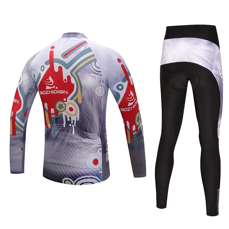 Men’s Cycling Long Kit Padded (Bib) Pants & Long Sleeve Jersey Bike Wear S-5XL
