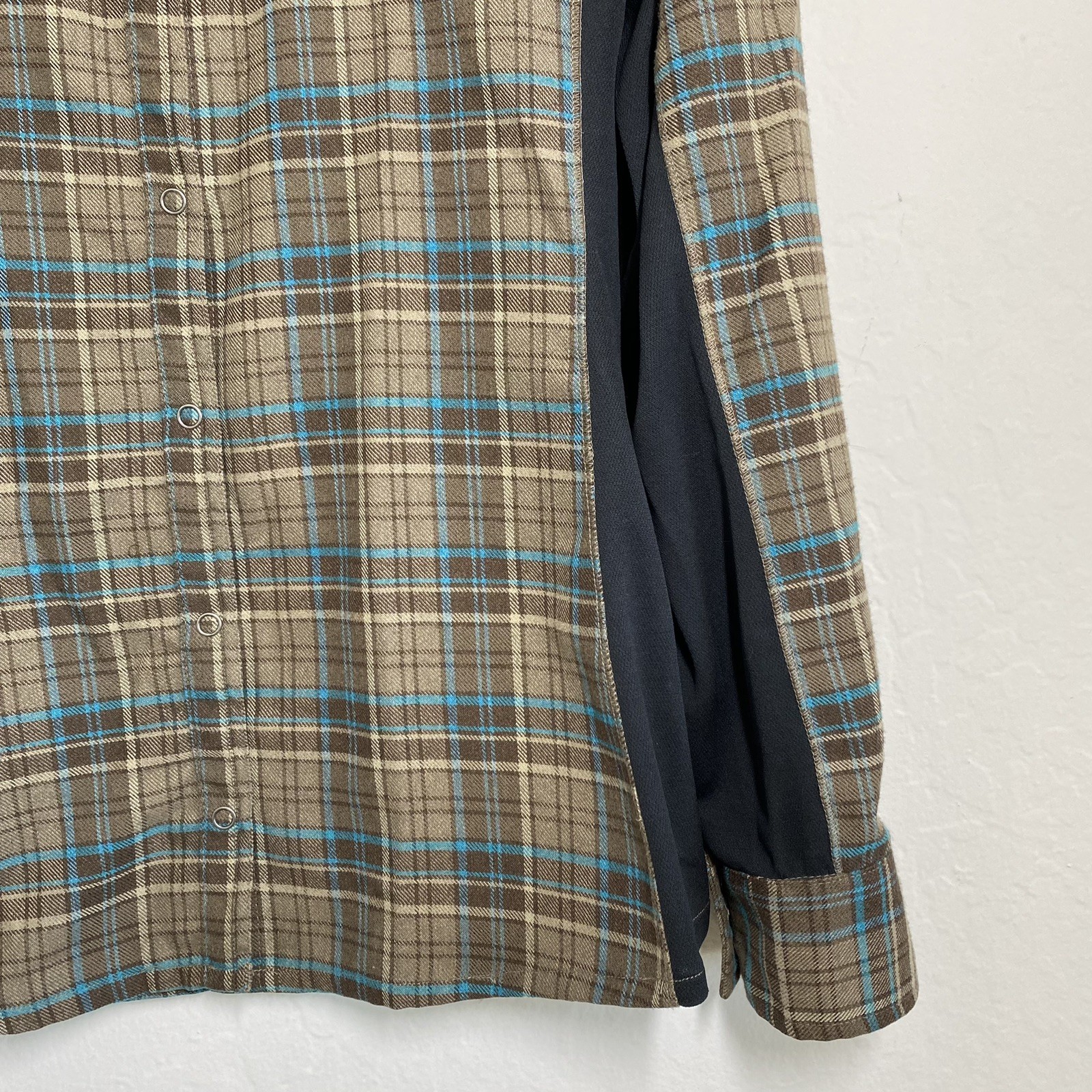 Zoic Plaid Flannel Style Cycling Button Down Jersey Lonc Sleeve Shirt Pockets L
