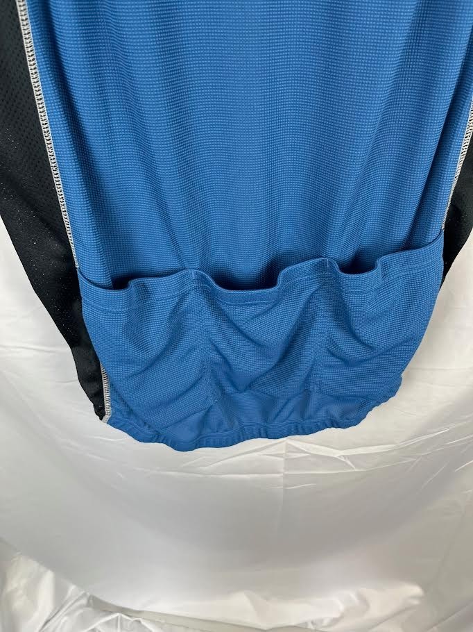 Bellwether Technical Apparel Cadence Unisex LRG Blue Full Zip Sleeveless Cycling