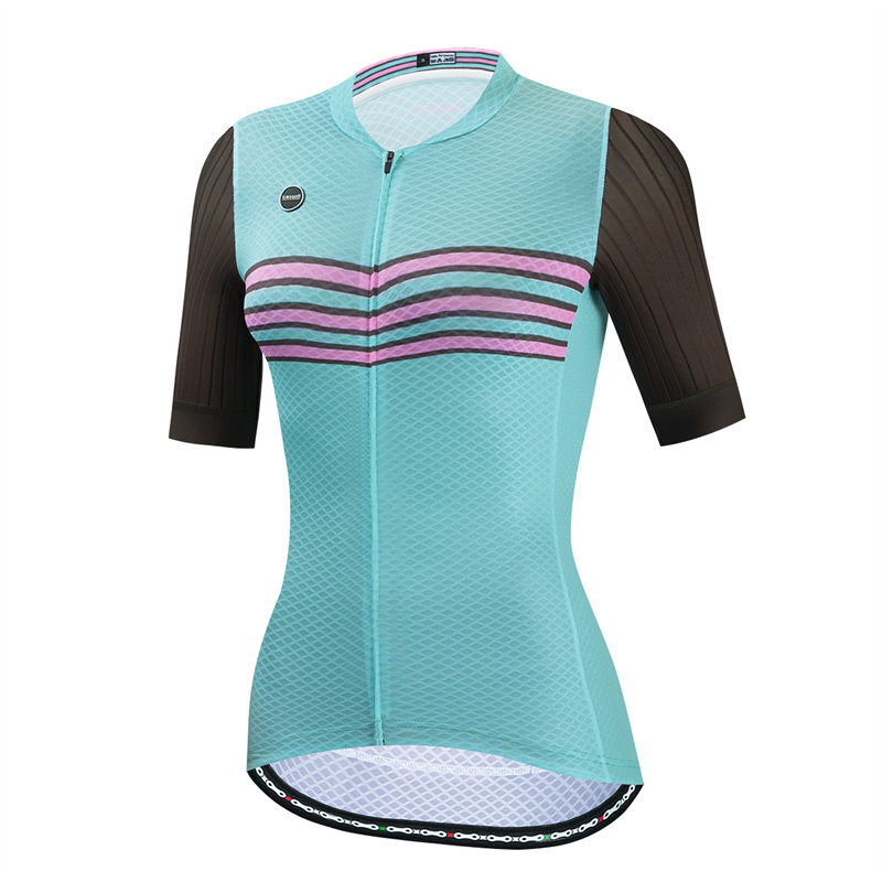 CESANTI Women Cycling Jersey Short Sleeve Non-slip Band Pro Bike Clothing