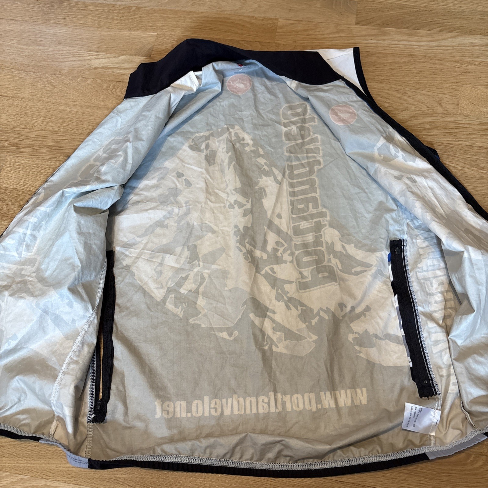 Castelli Cycling Vest Adult XL Portland Velo Graphic racing Full Zip Windbreaker