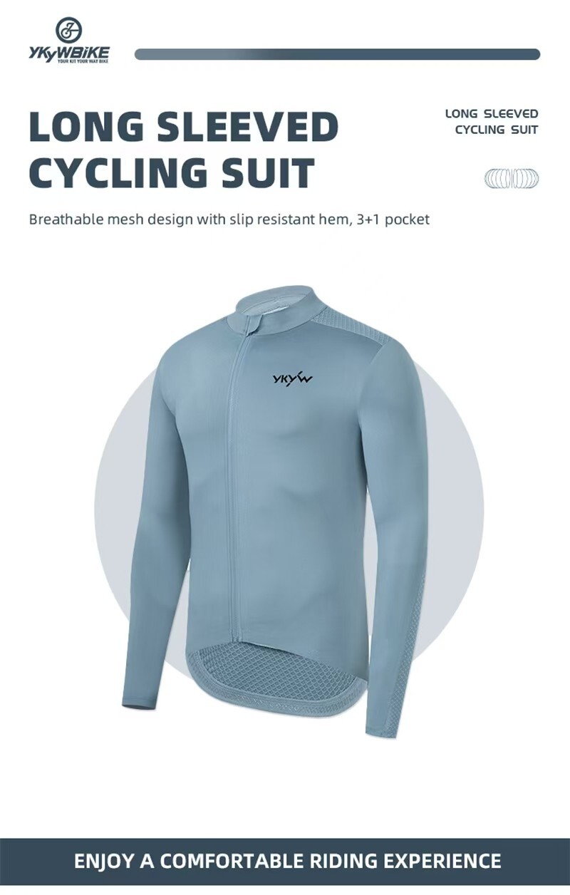 Cycling Jersey Long Sleeve Breathable Bike Clothing Sweat Uptake Riding Active