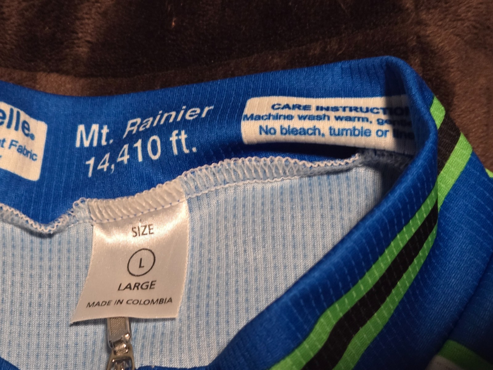 Washington Cycling Jersey w back Pockets Mens Large- Mount Rainier