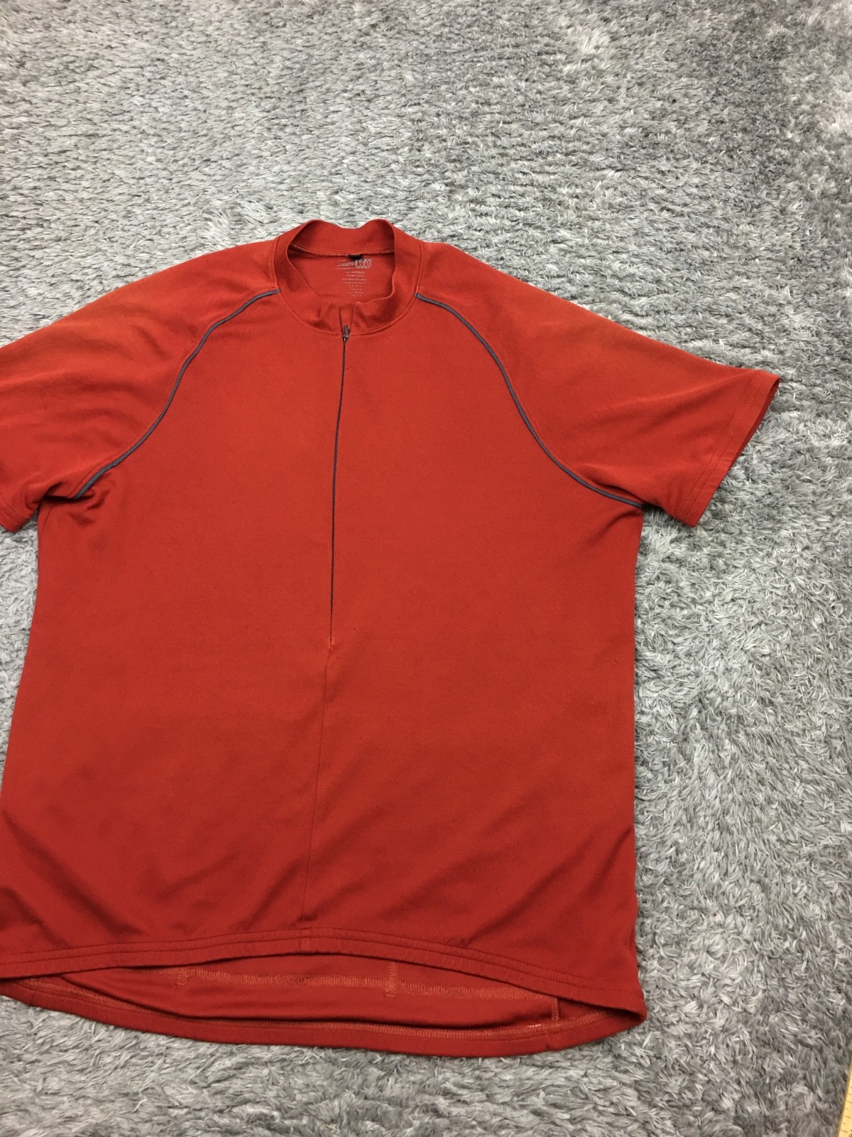 REI Cycling Jersey Mens Size Large 1/2 Zip Orange Faded Short Sleeve Stretch