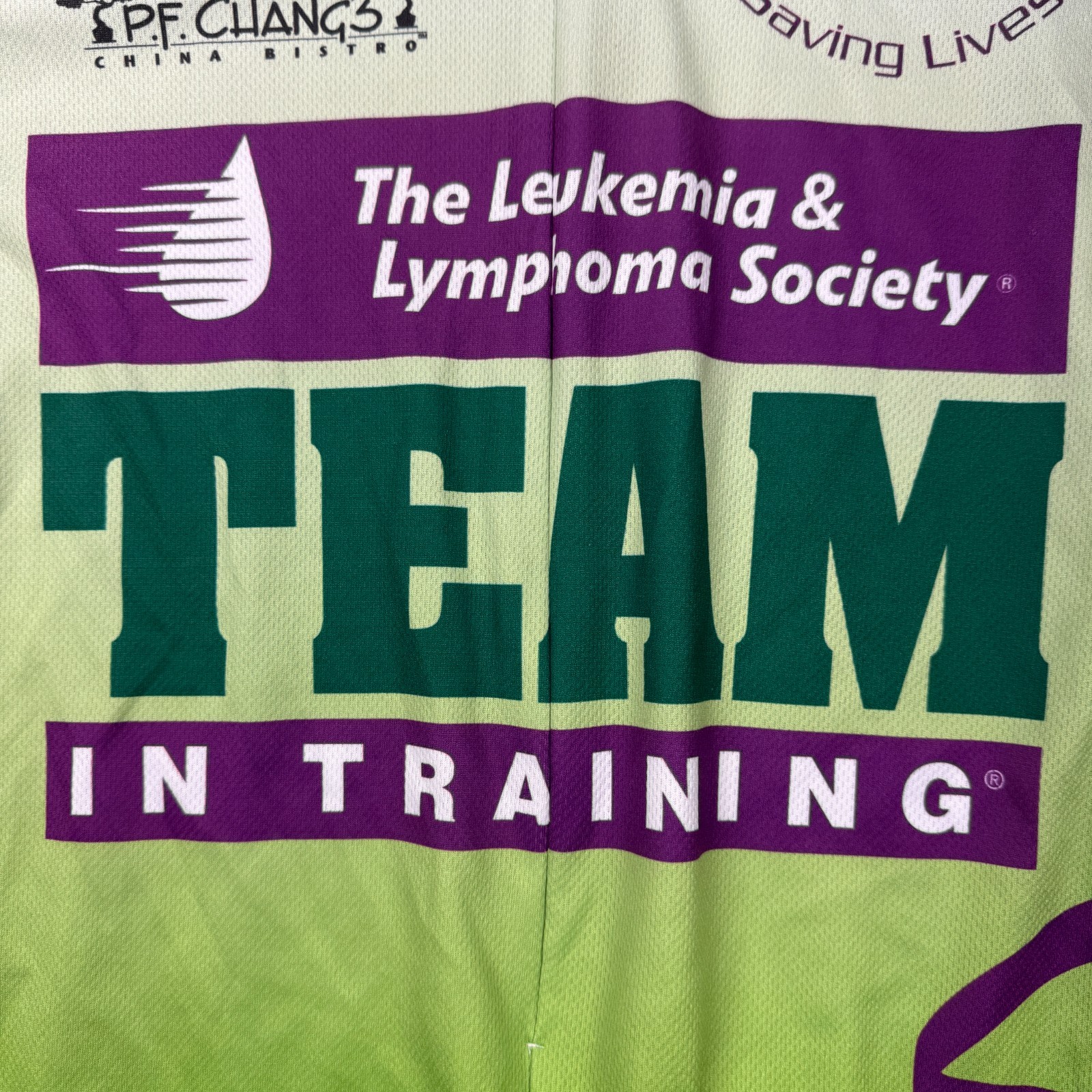 Team in Training Cycling Jersey Mens Medium Green Half Zip Back Pockets Arizona