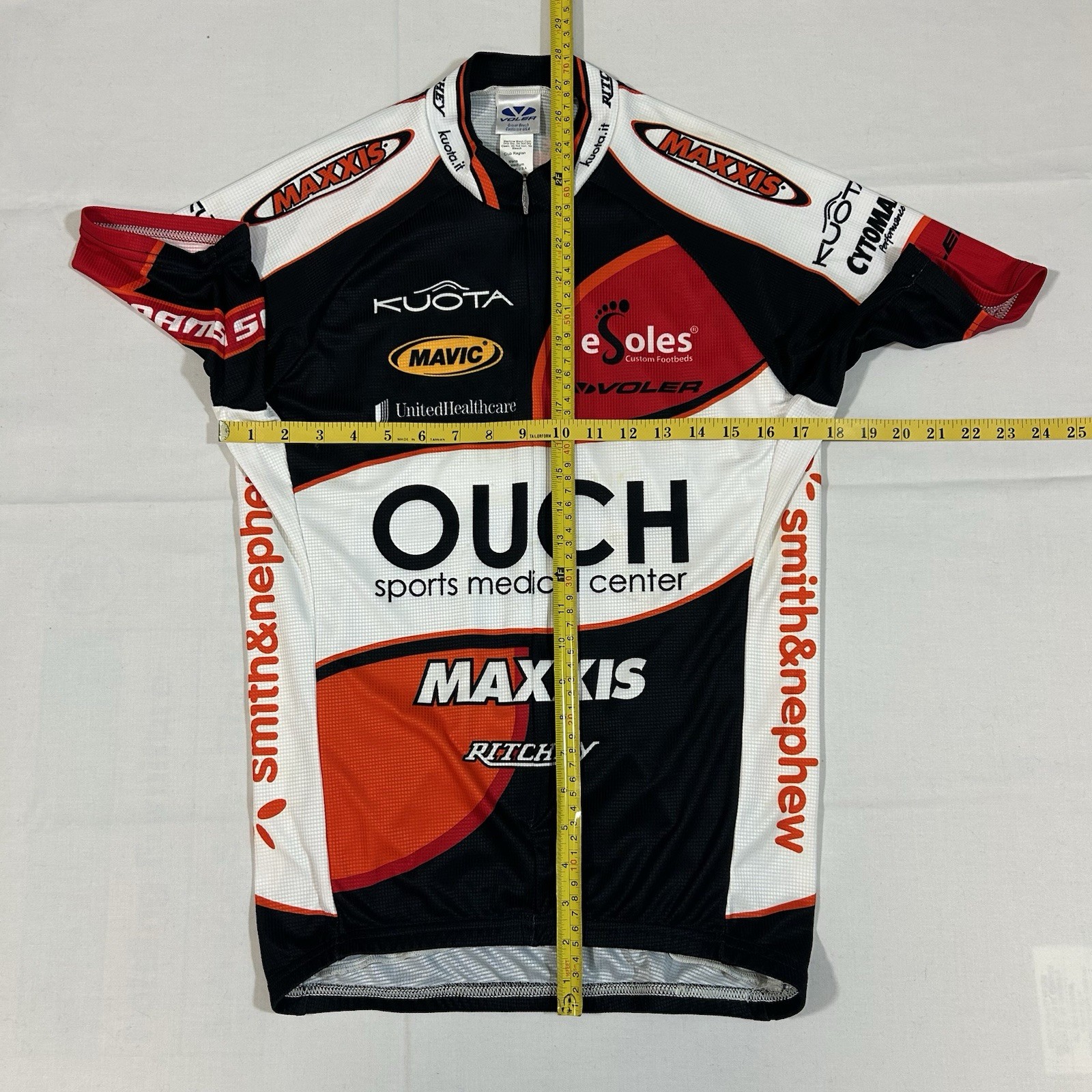 Voler Mens Medium Ouch-Maxxis 2009 Cycling Jersey Cyclist Zip Up S/S Shirt USA