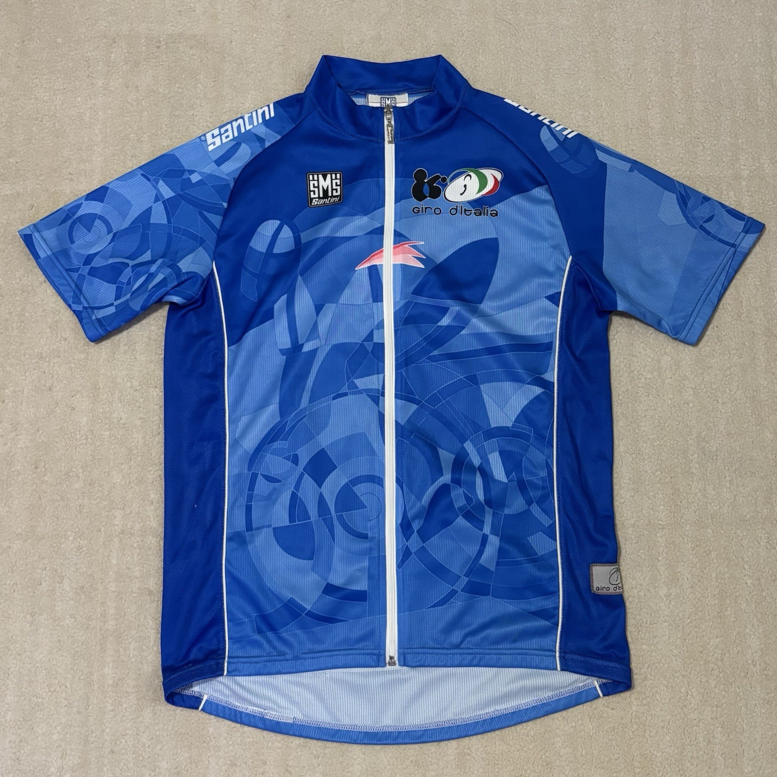Santini SMS Giro D Italia Full Zip Cycling Jersey Men’s 3XL 54 Blue