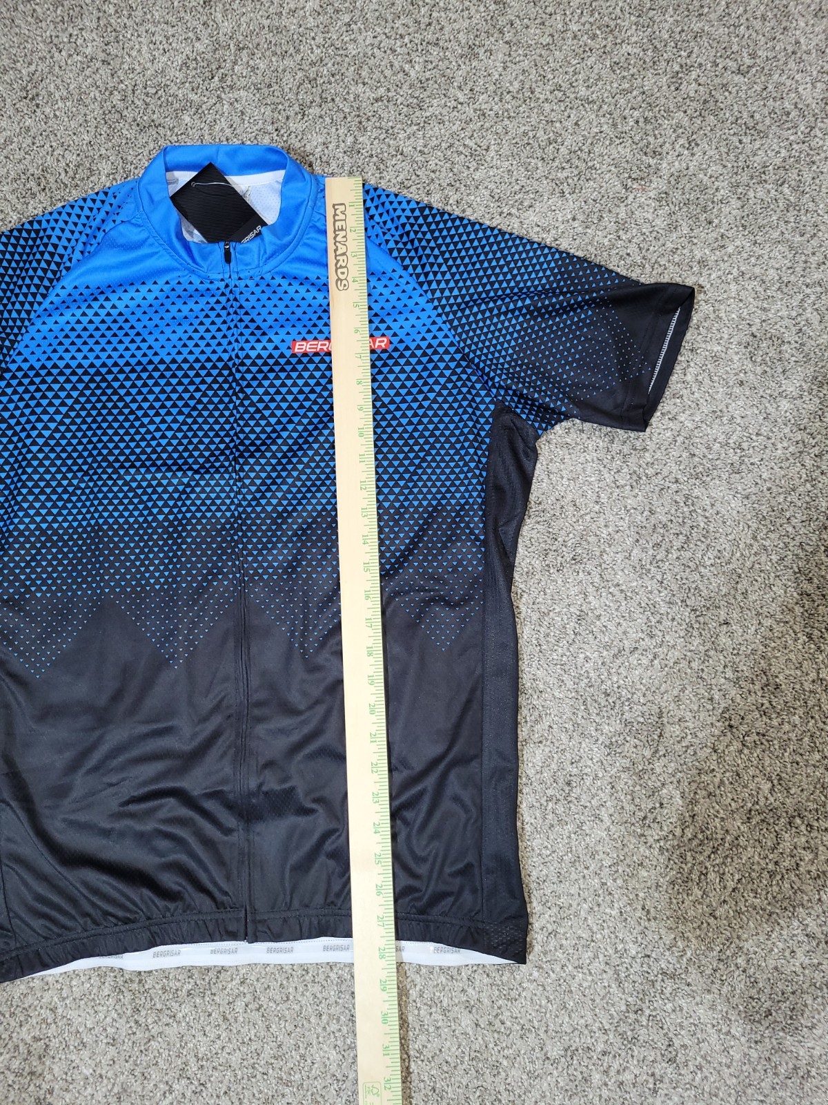 Bergrisar Men XXL Cycling Jersey Full Zip Bike Shirt Top Pockets Short Sleeve
