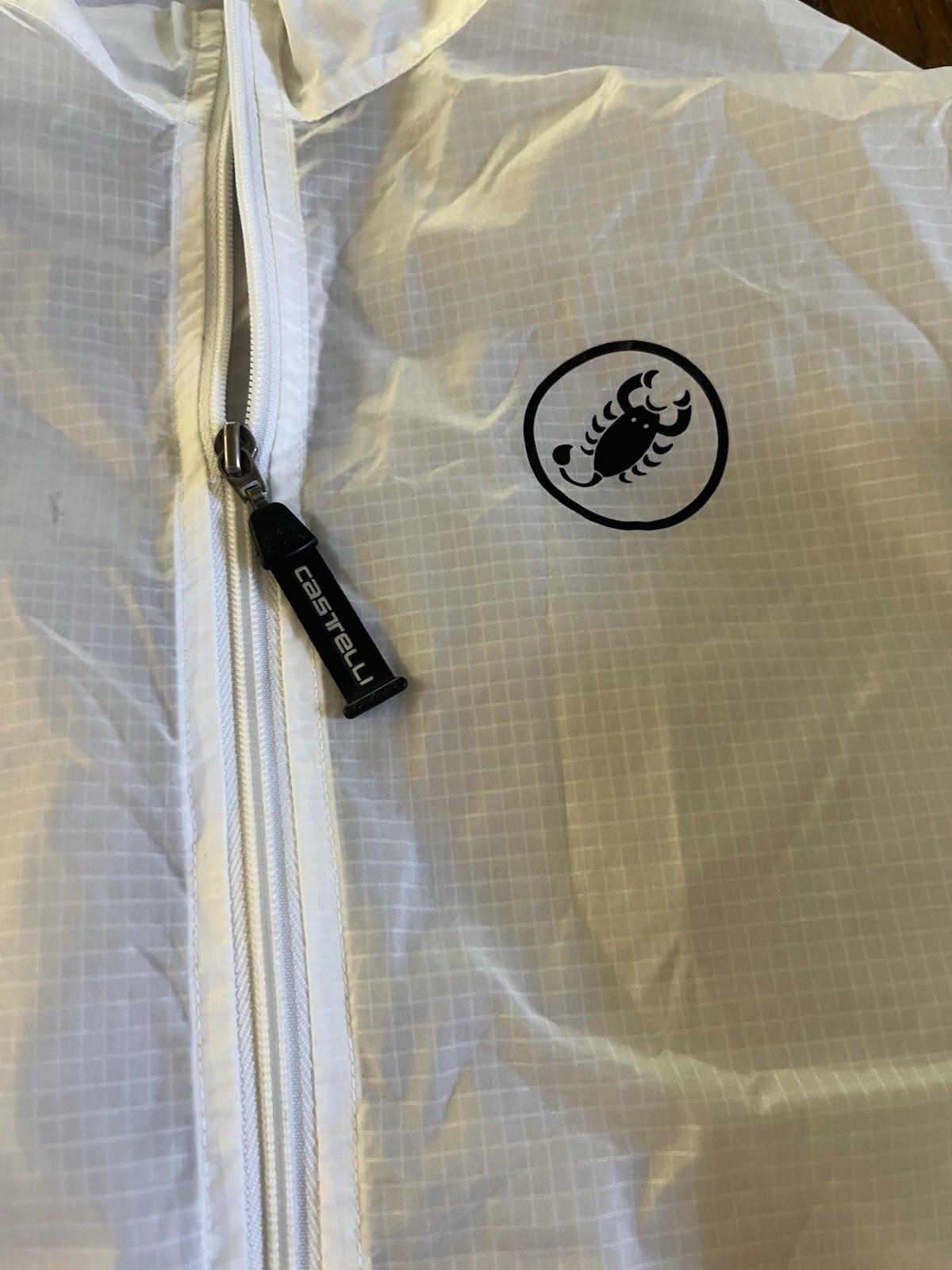 Castelli Windstopper Cycling Jersey Small White/Transparent Full Zip Long Sleeve
