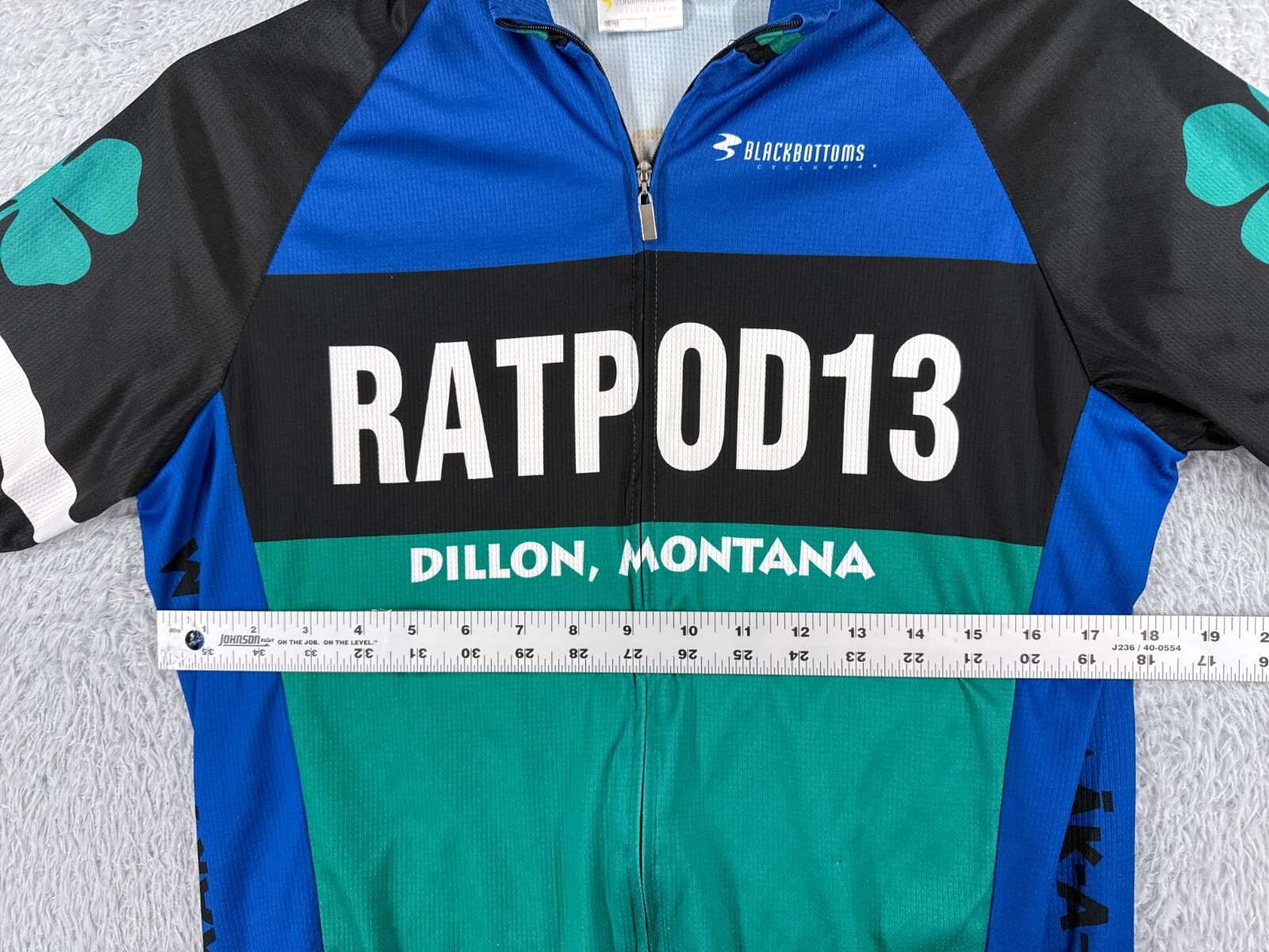Black Bottoms Cycling Jersey Adult Large Green Blue RATPOD13 Dillion Montana