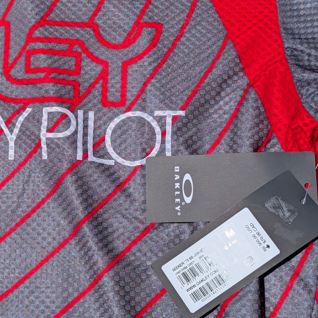 NWT Oakley Factory Pilot Seeker 75 SS MTB Jersey Men’s Medium Red Grey