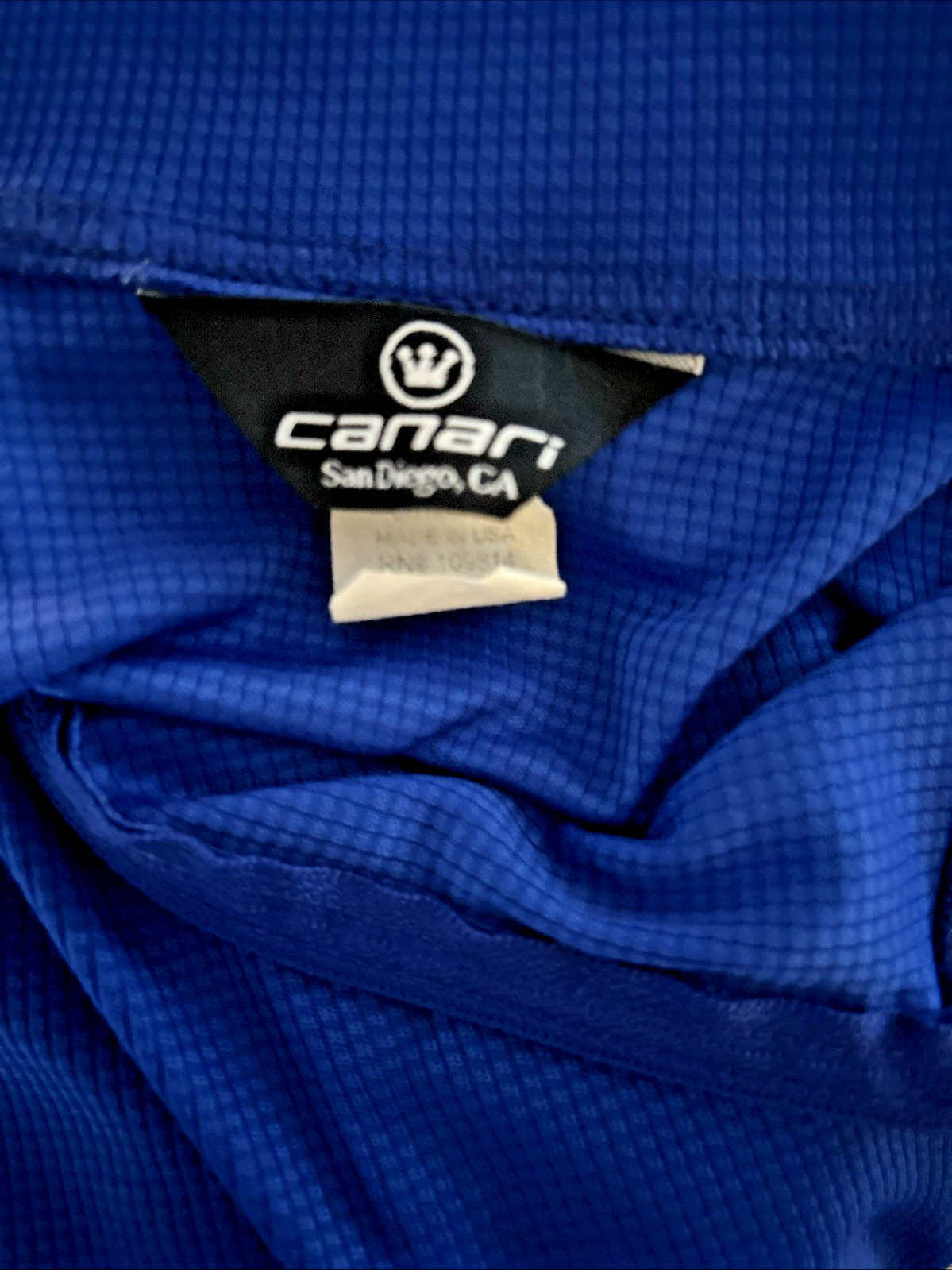 Canari 1/4 Zip Pullover Cycling Jersey Top Pockets at Back Blue Size L