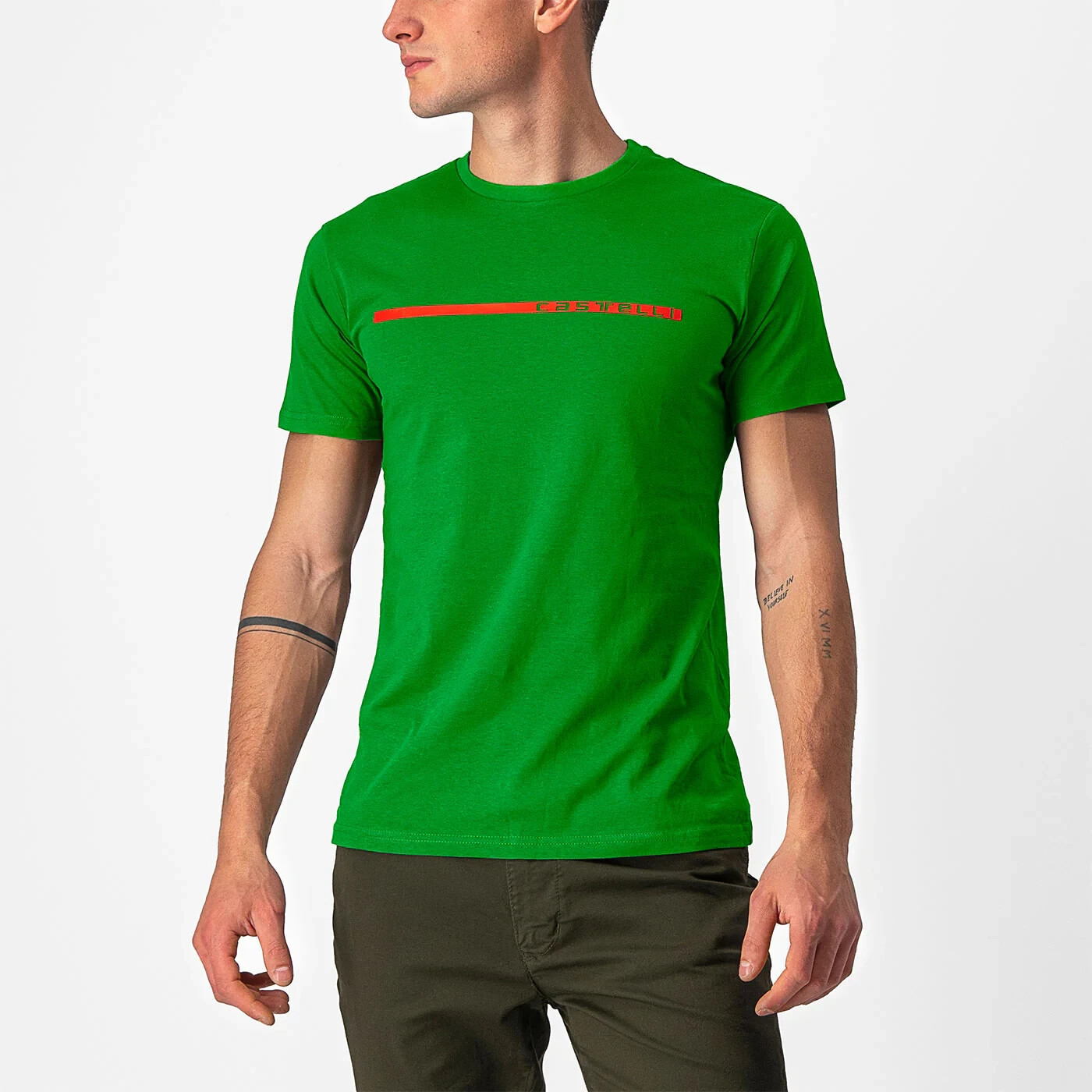 Castelli Ventaglio TEE Men’s Short Sleeve T-Shirt 100% Cotton,Green Size: M NEW!