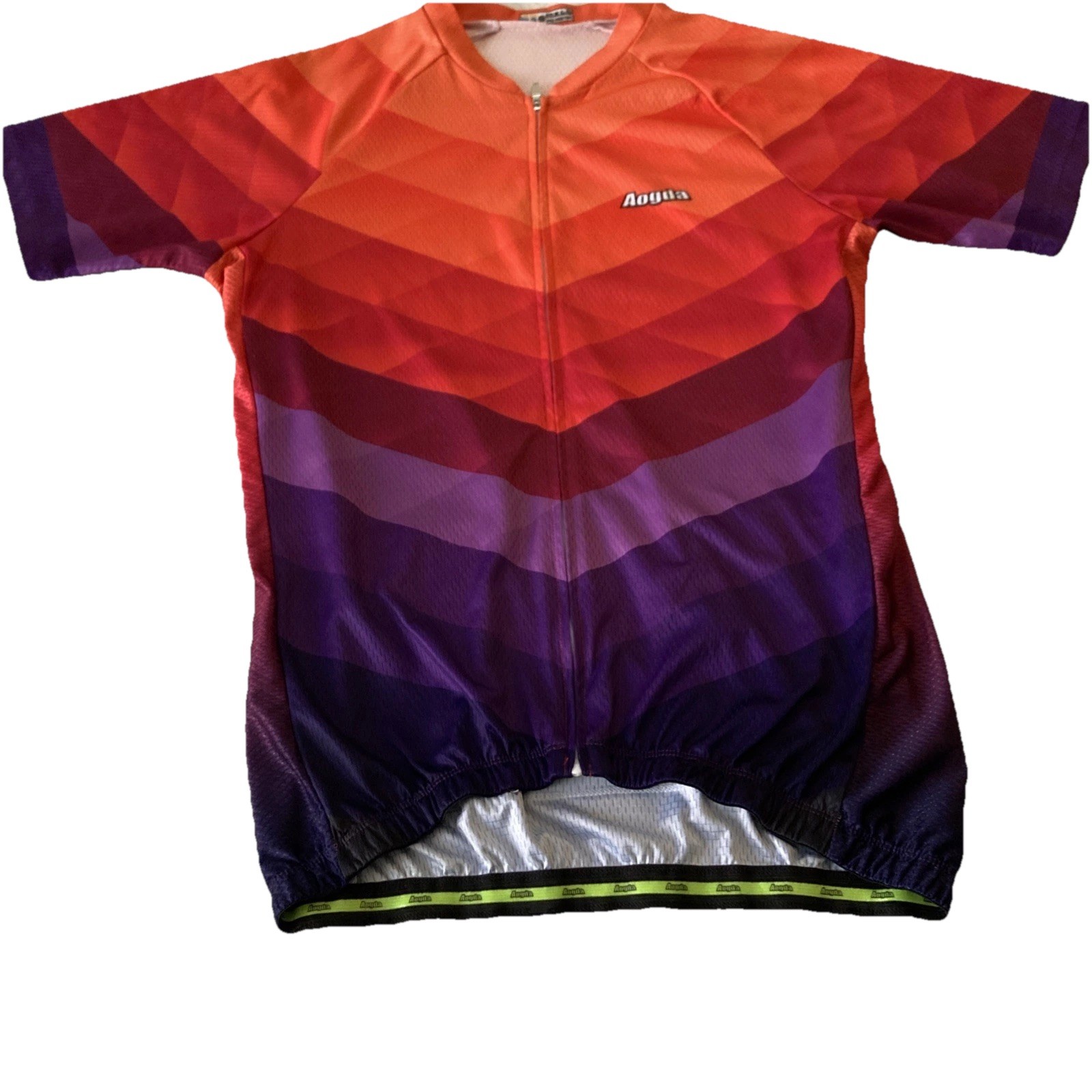 Aogda Women’s Cycling Jersey XL Colorful Full Zip Vented Short Sleeves Chest 40