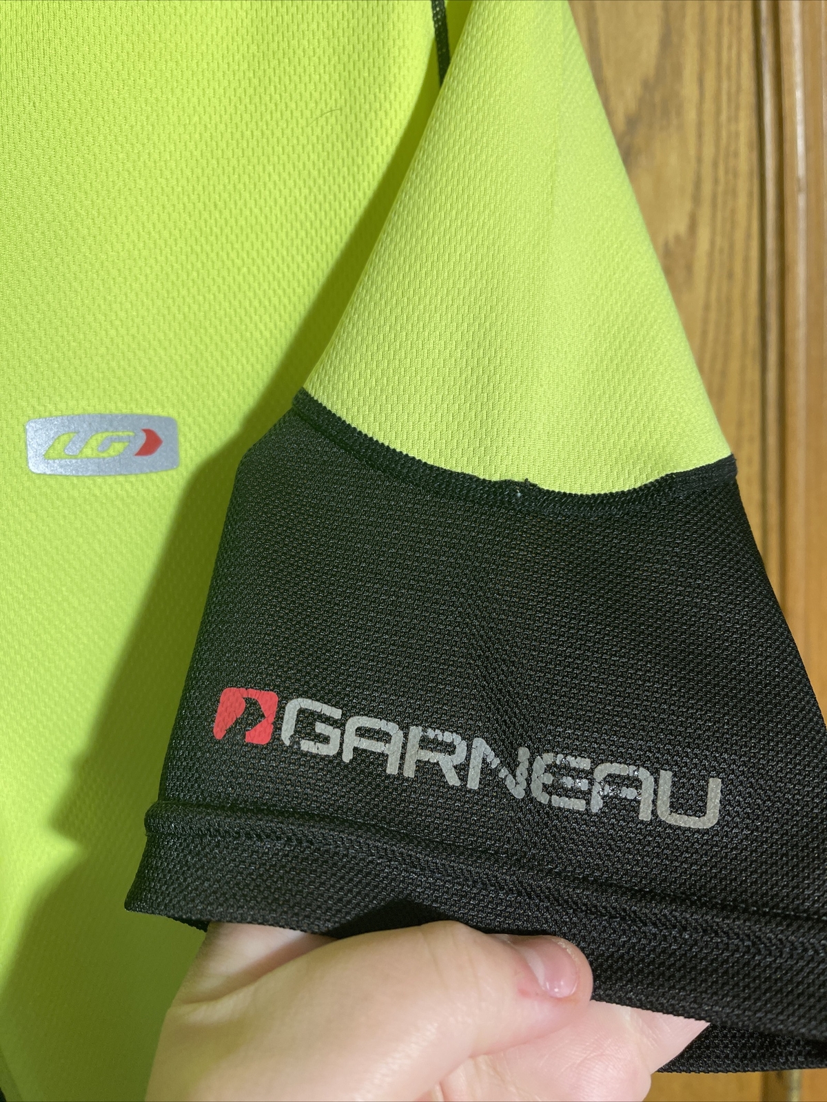 Louis Garneau Men’s Cycling Jersey Shirt Full Zip Up Short Sleeve Neon 22” Chest