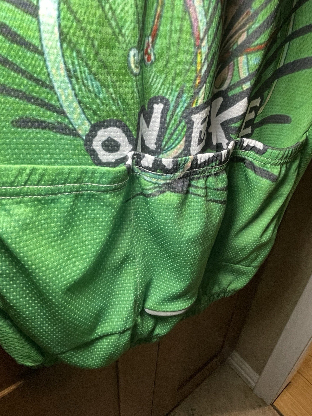 Cycling Jersey Full Zip Old Man on a Bike Graphic 3 Pockets Elastic Band Men M