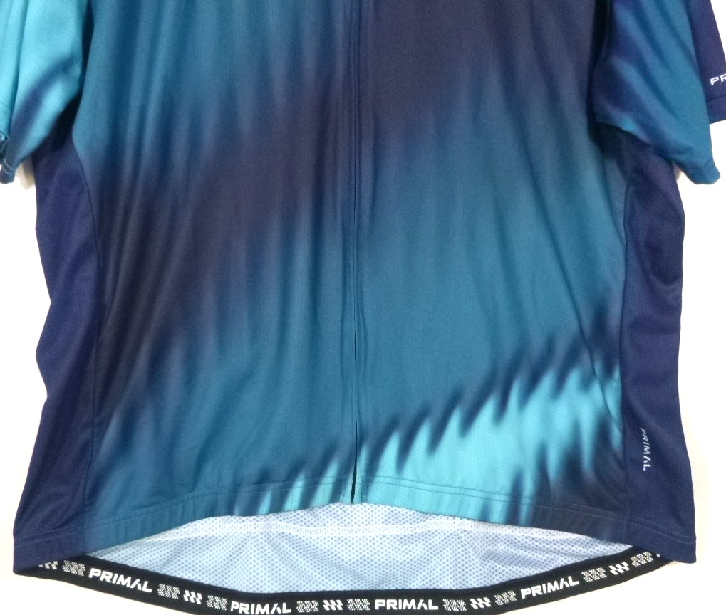 Primal Duvine-Mens Short Sleeve Cycling Jersey-Full Zip-3XL XXXL-Blue